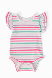 Pastel Stripes S/s Flutter Bodysuit