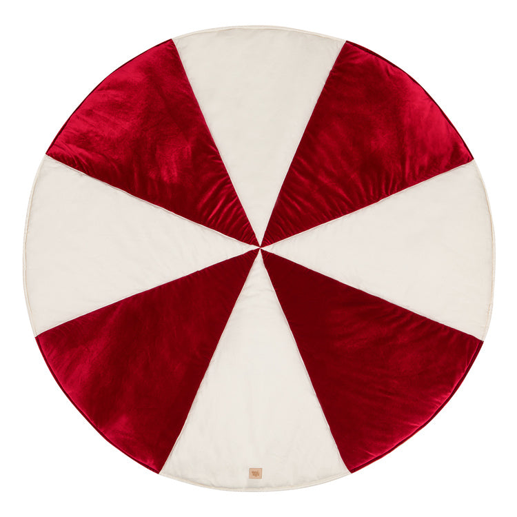 Christmas Red Candy Round Patchwork Mat