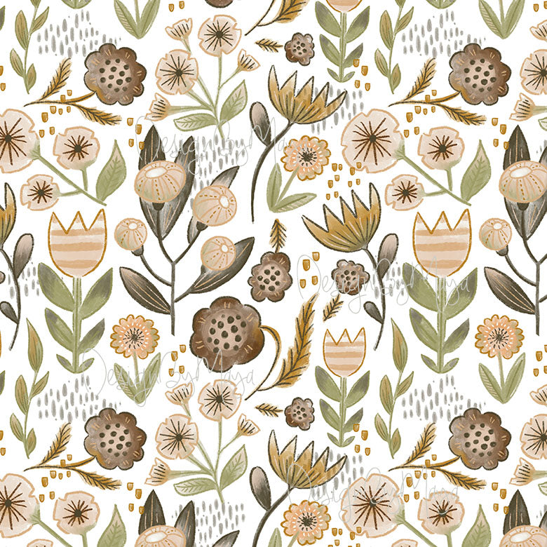 Wild Flowers Woodland Forest - Nursery Wall Decor Wallpapers
