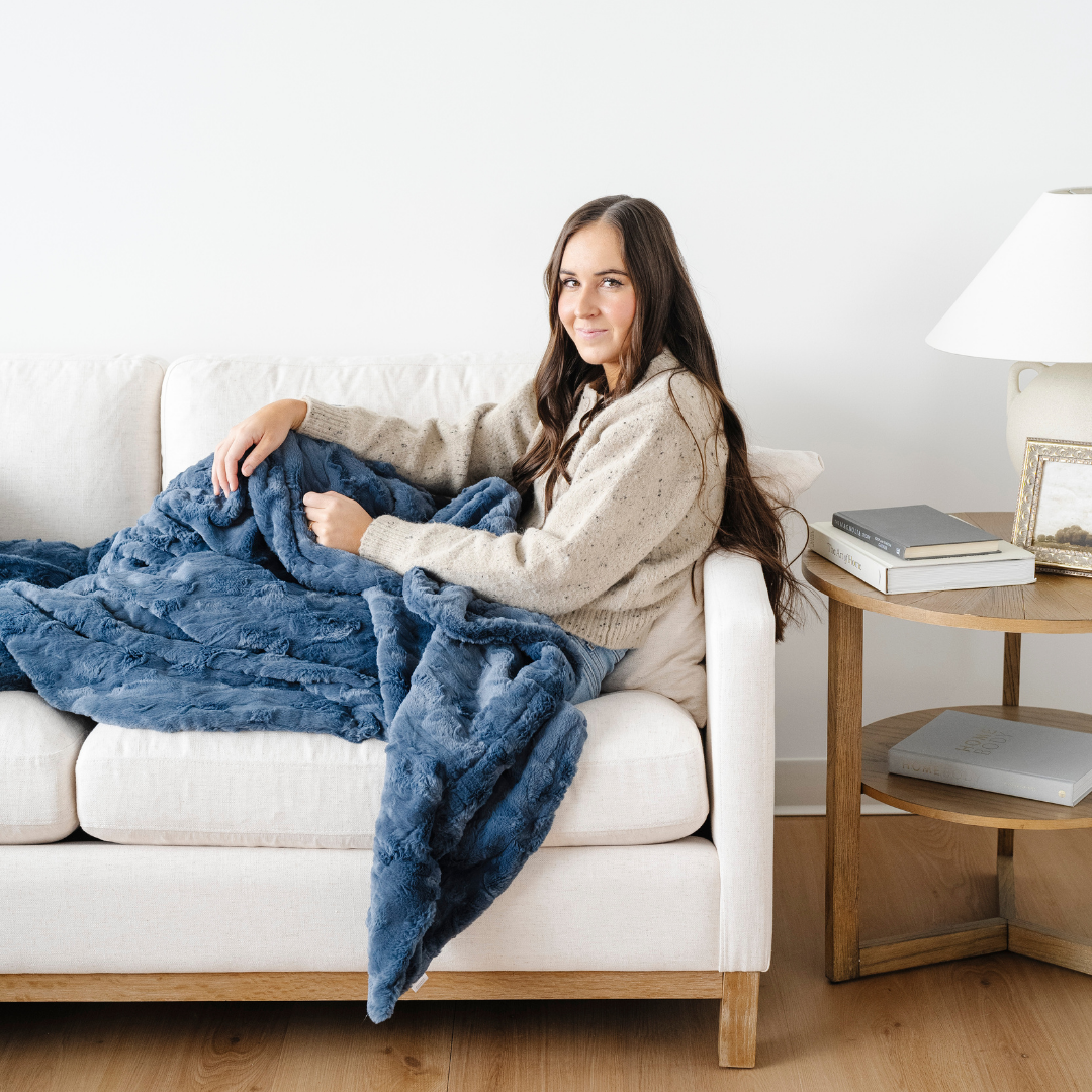 Patterned Faux Fur Throw Blankets