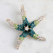 Ombré Jeweled Starfish Brooch