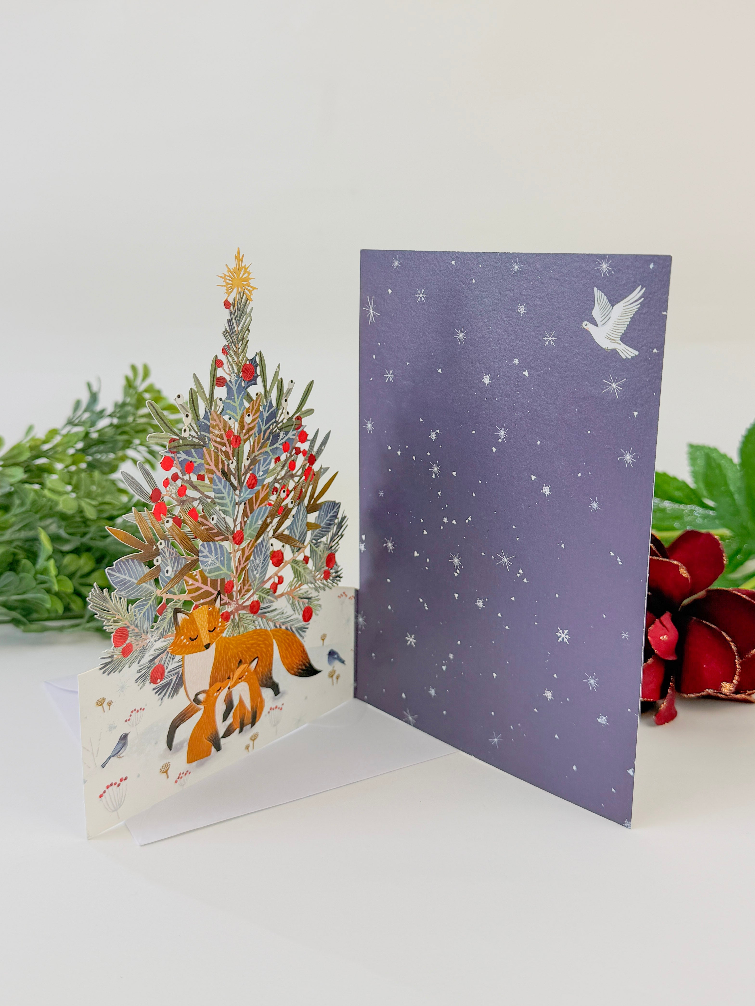 Paw Prints Tree Lasercut Christmas Card