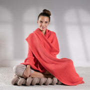 Knotted Floor Cushion - Deep Peach