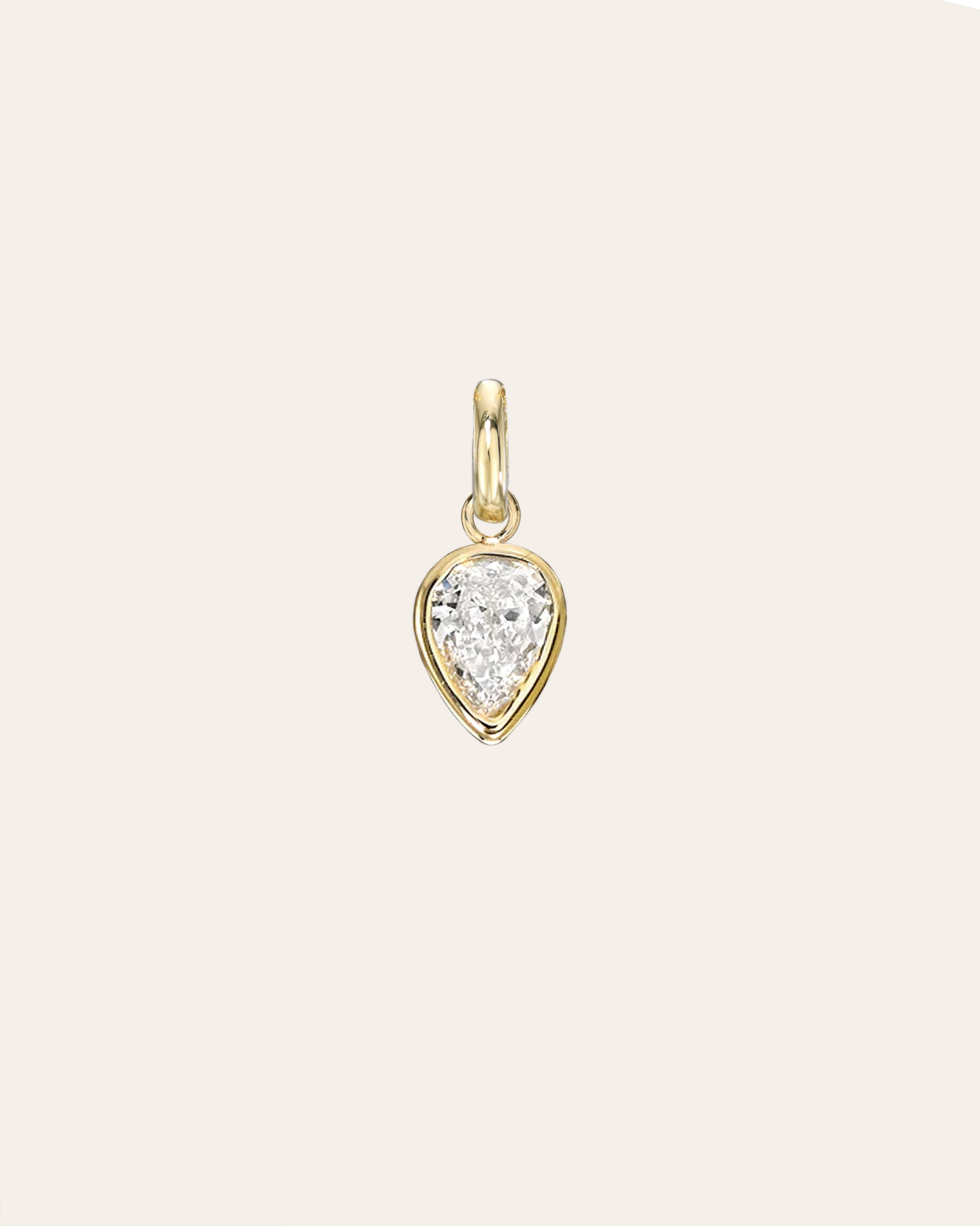 Pear Bezel Diamond Pendant