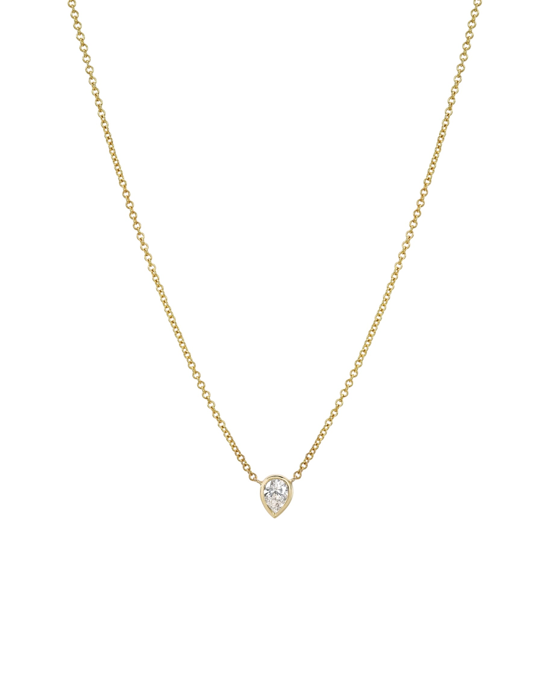 Pear Diamond Bezel Necklace