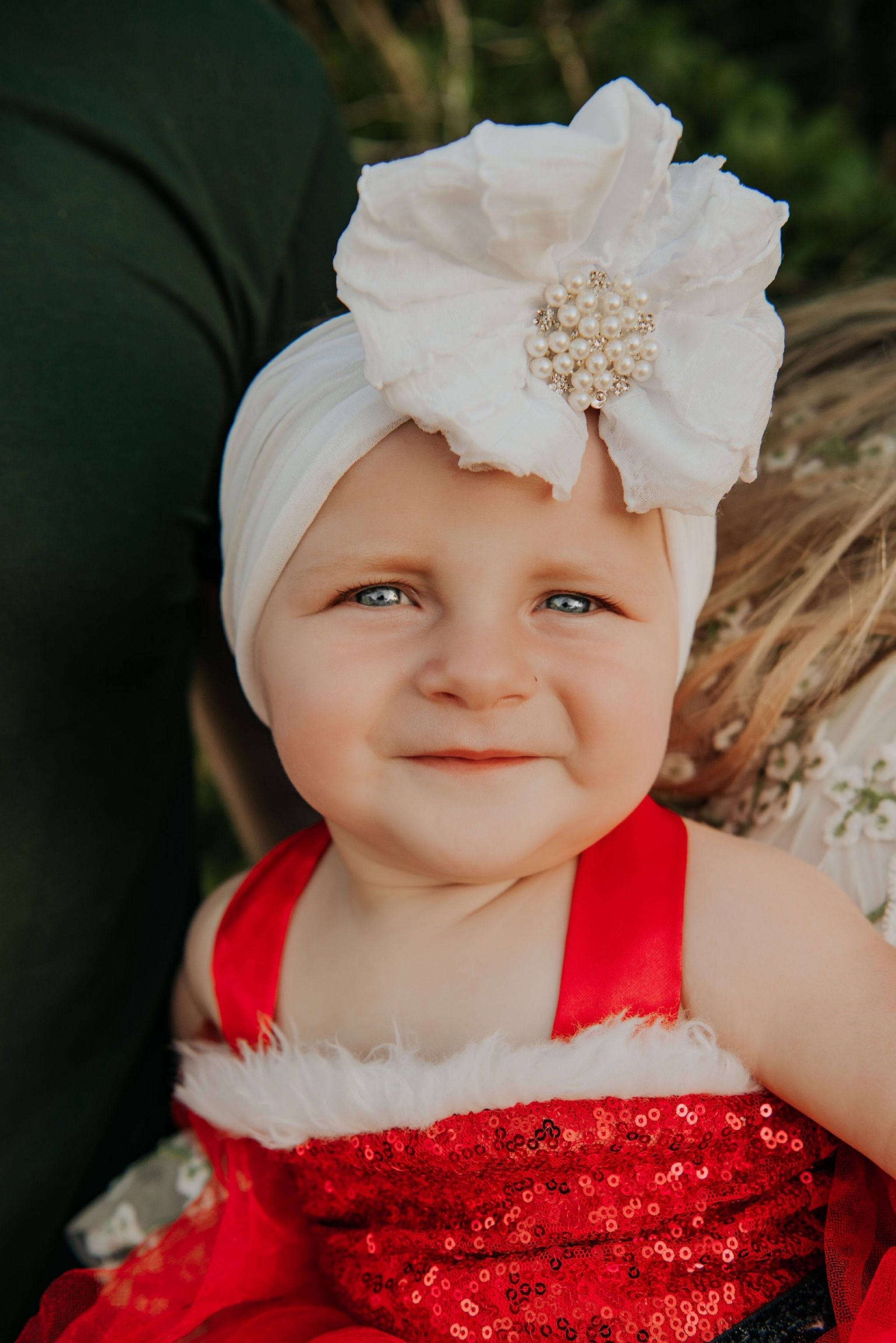 Pearl Embellished Signature Ruffled Baby Headband