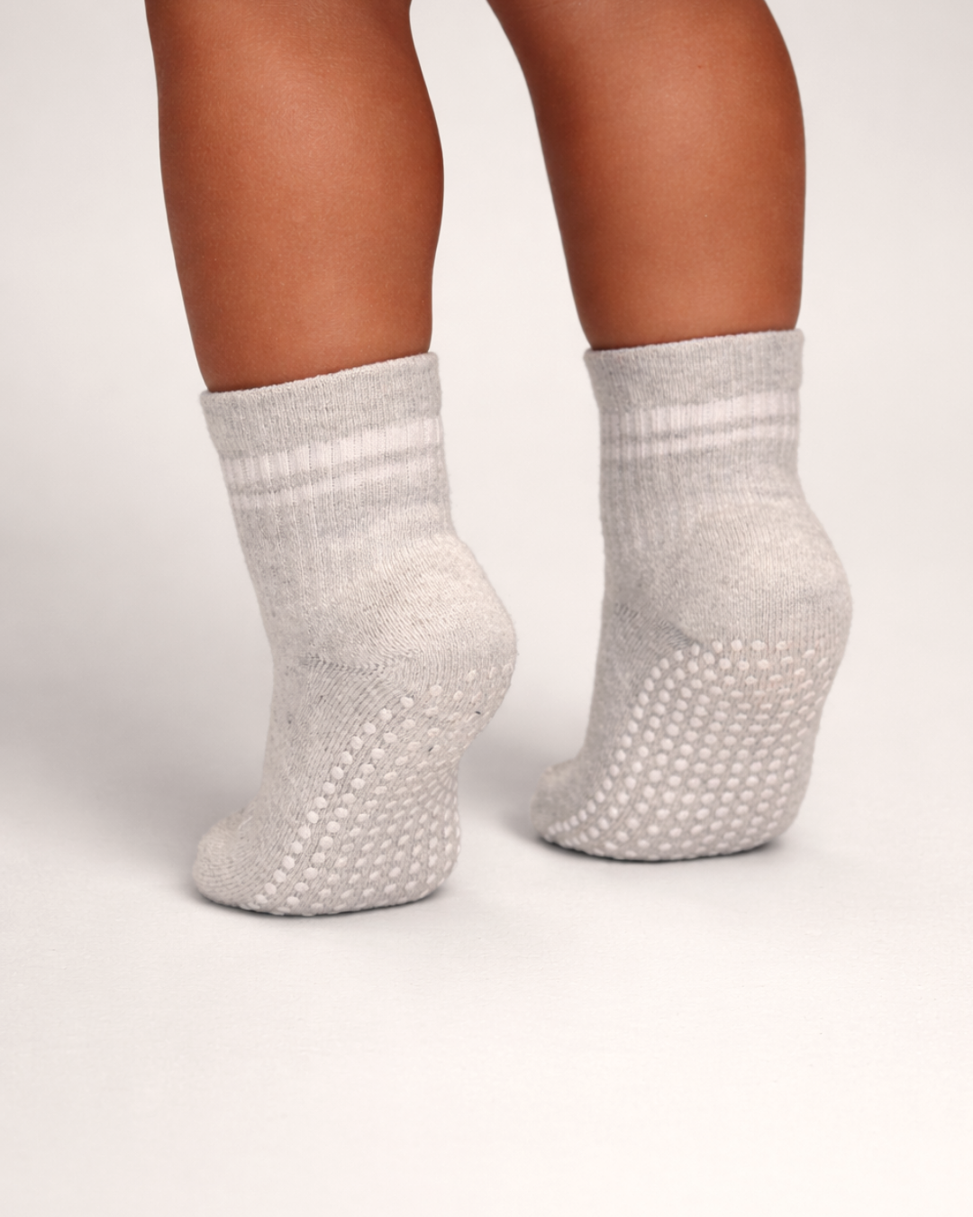 Toddler Gripper Crew Socks 4-pack (2-3t) - Pebble