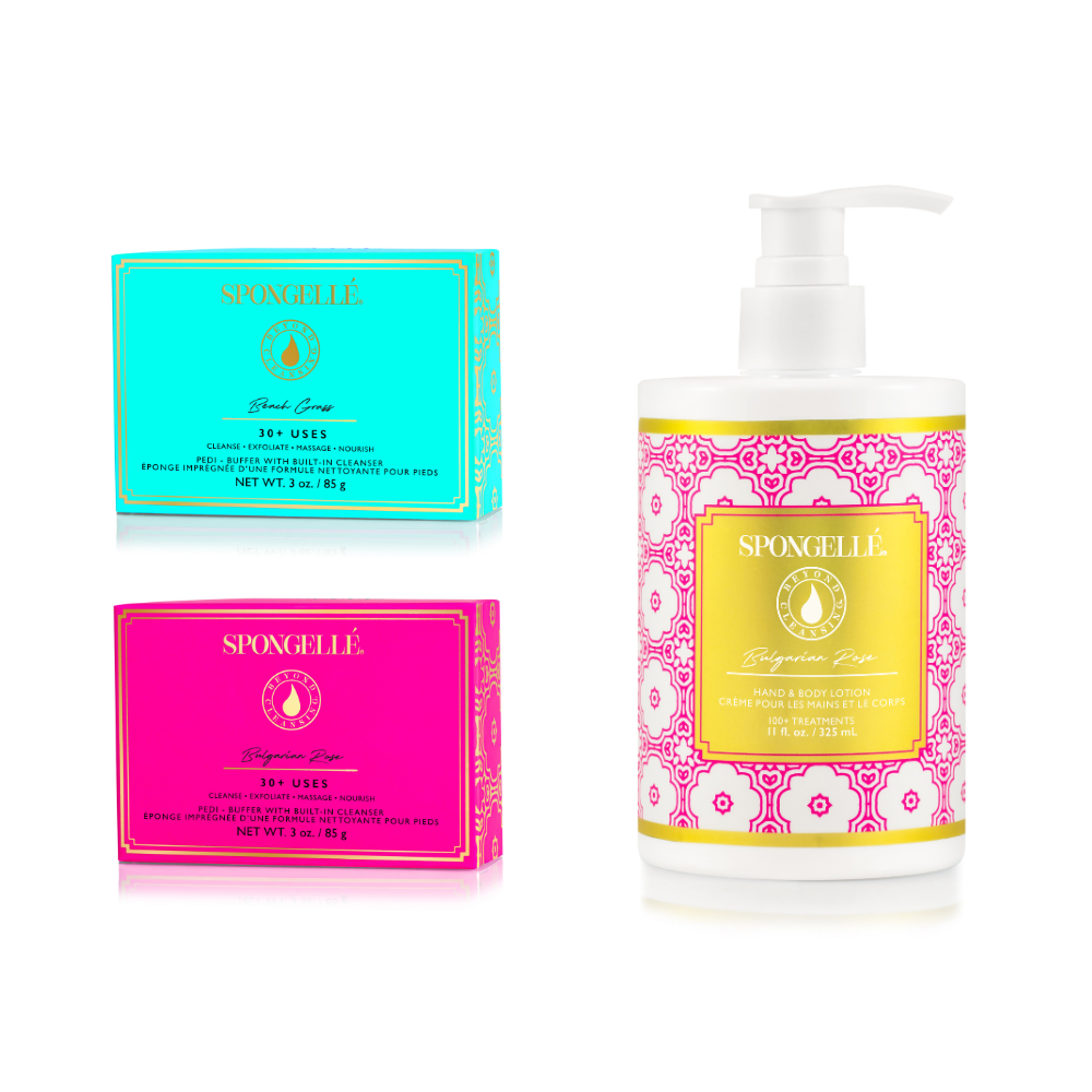 Beach Grass & Bulgarian Rose Pedi Buffer And Body Lotion Set