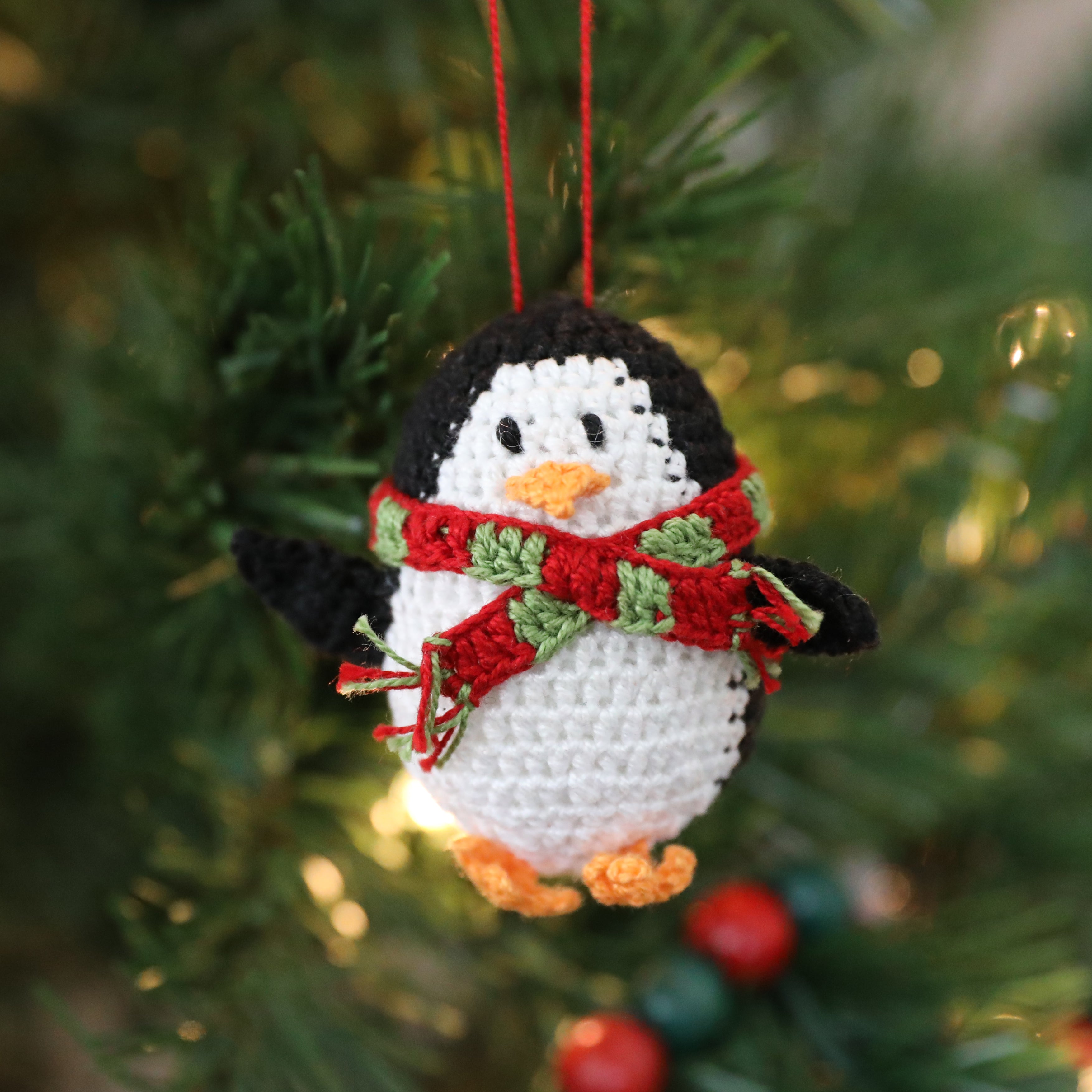 Crochet Penguin Ornament