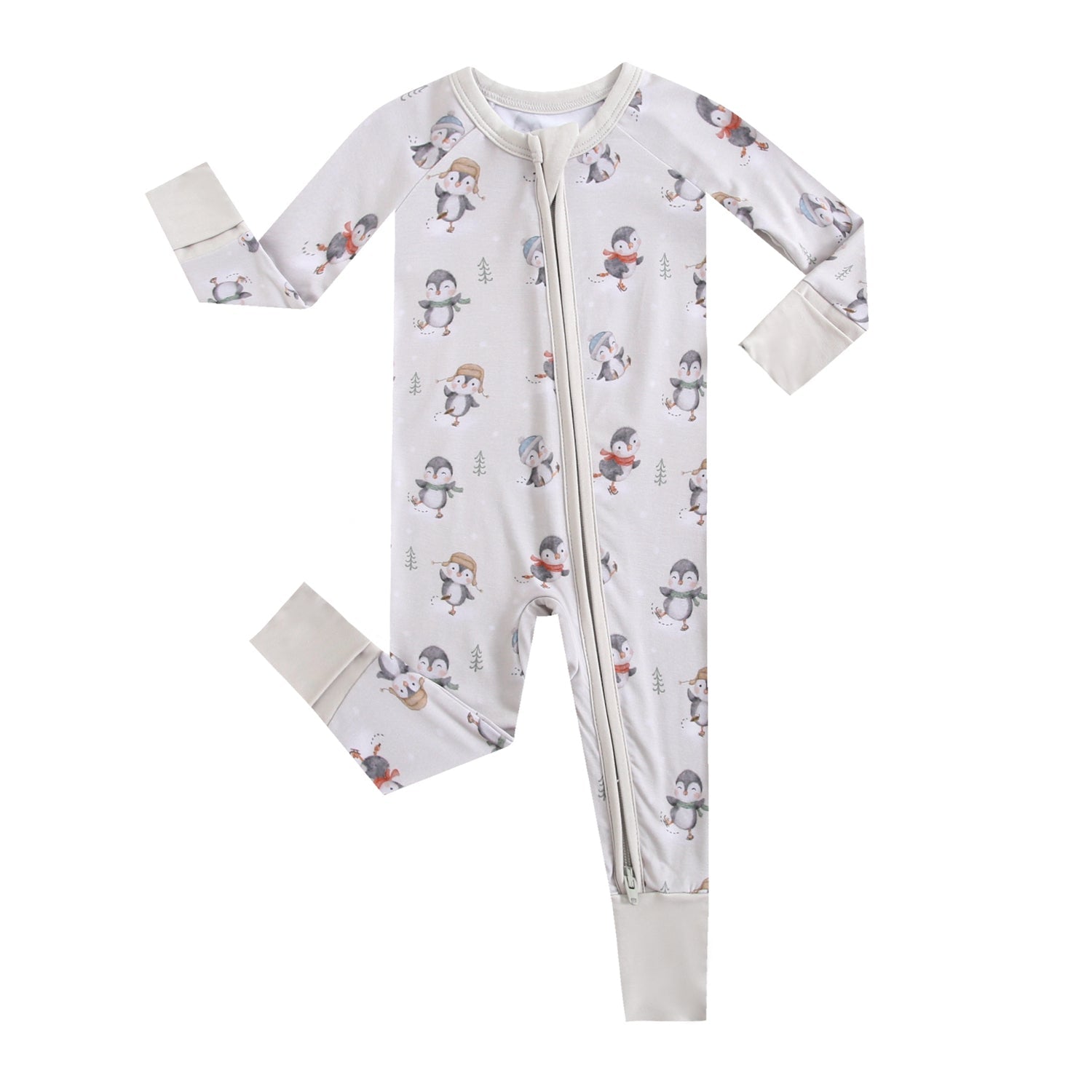 Penguins On Ice Zippered Baby Romper