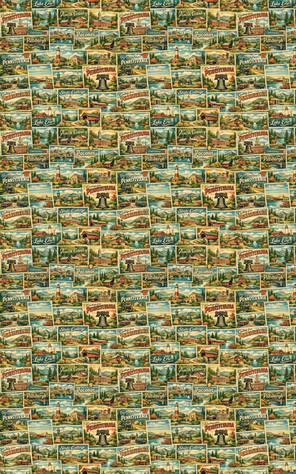 Pennsylvania Postcard Memories Wrapping Paper