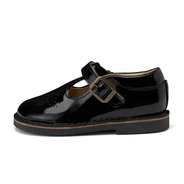 Penny Velcro T-Bar Kids Shoe Black Patent Leather