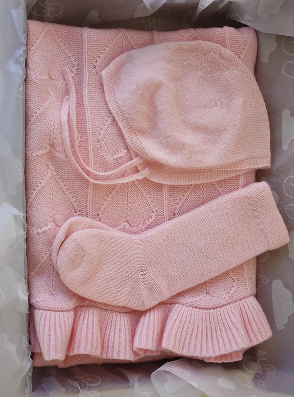 Cashmere Cloud Baby Blanket Gift Set - Peony