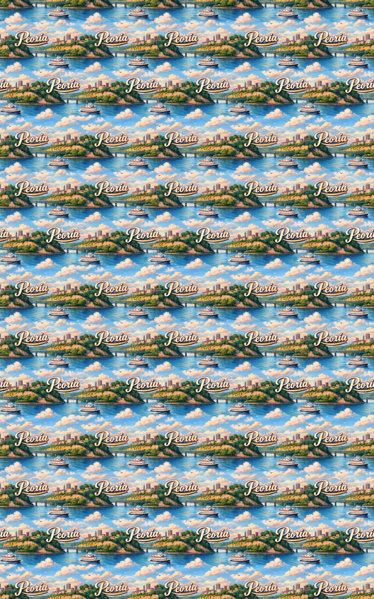 Peoria River City Glow Wrapping Paper