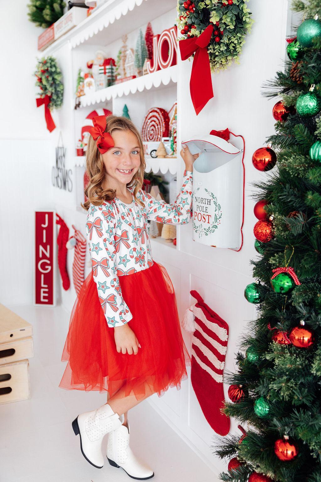 Peppermint Princess L/s Tutu Dress