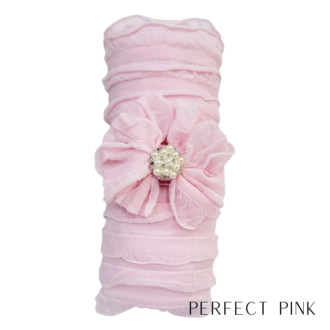 Swaddle Wrap And Skinny Mini Pearl Headband Set