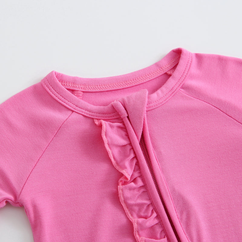 Perfectly Pink Ruffled Zipper Baby Romper