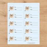 Persian Pawprint Wishes Gift Tag Sticker Sheet