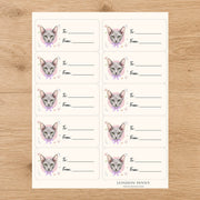 Peterbald Purrfectly Yours Gift Tag Sticker Sheet