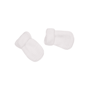 Petit Sweeny | Baby White Organic Cotton Knit Mittens