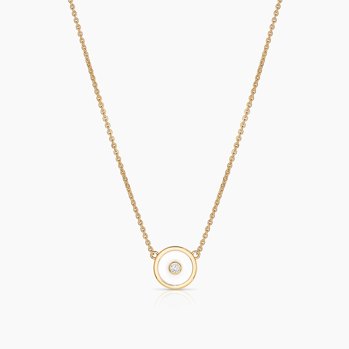 Petite Balia White Enamel Necklace