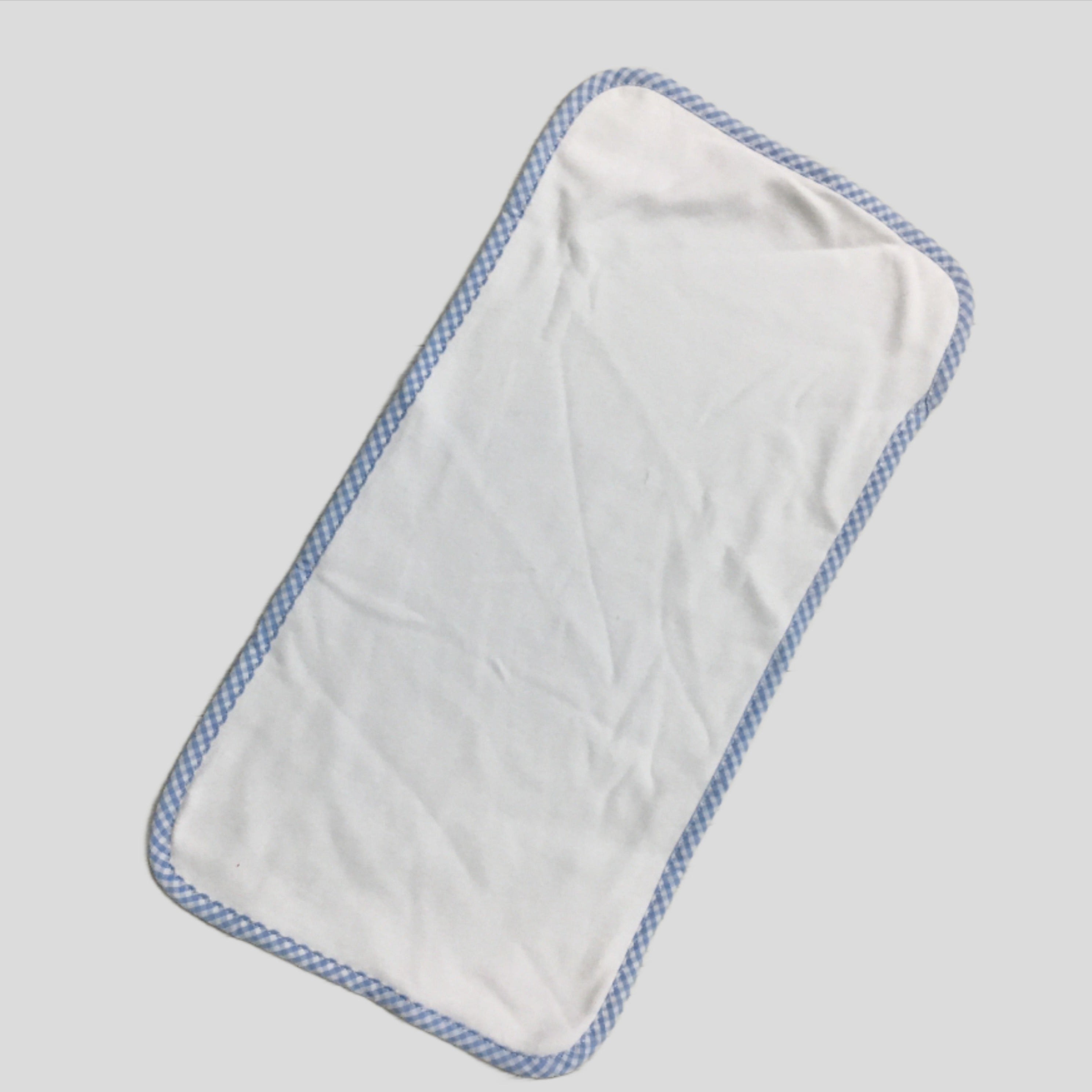 Gingham Trim Burp - Blue