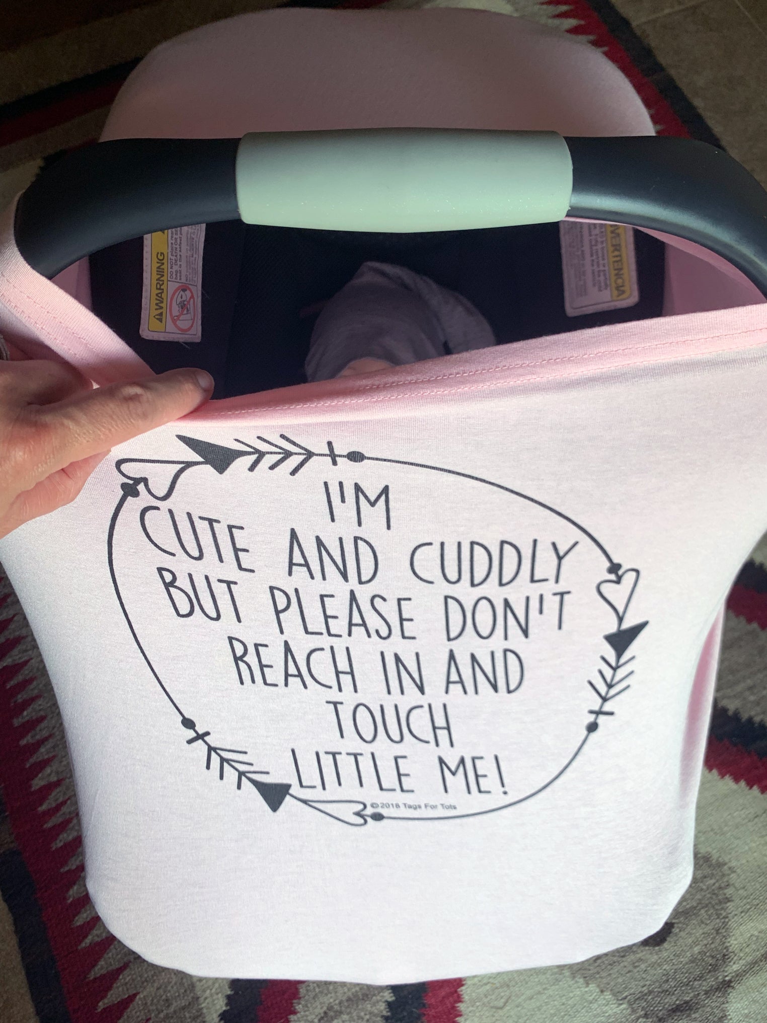 Pink Car Seat 5 In 1  Cover  – i'm Cute & Cuddly But Please Don't Touch Little Me