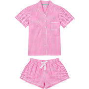Women's Hepburn Gingham Pink Short Pj Set