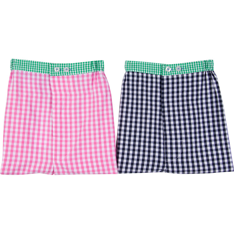 Men's Hepburn Gingham Navy Boxer Shorts