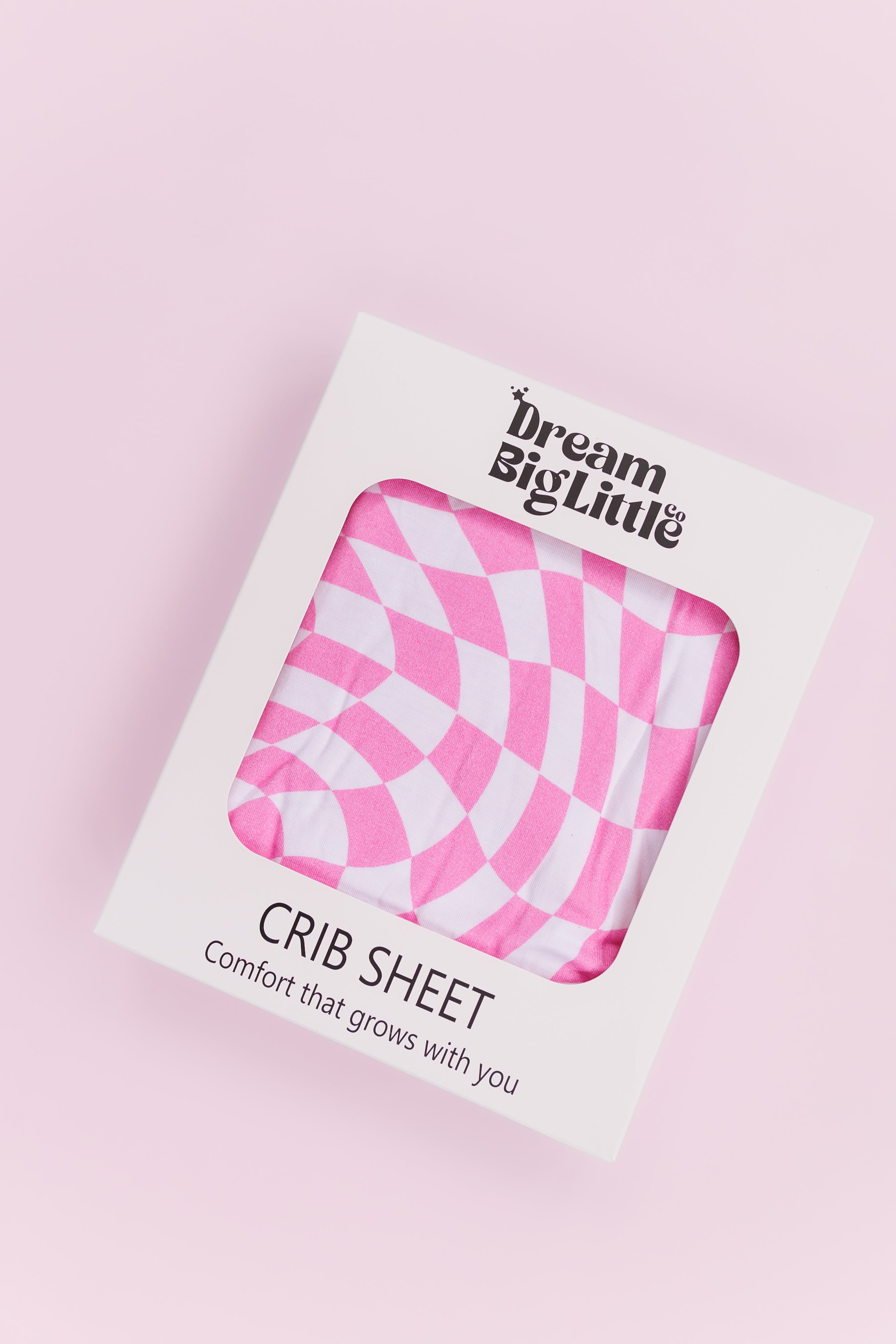Bubblegum Wavey Checkers Dream Crib Sheet