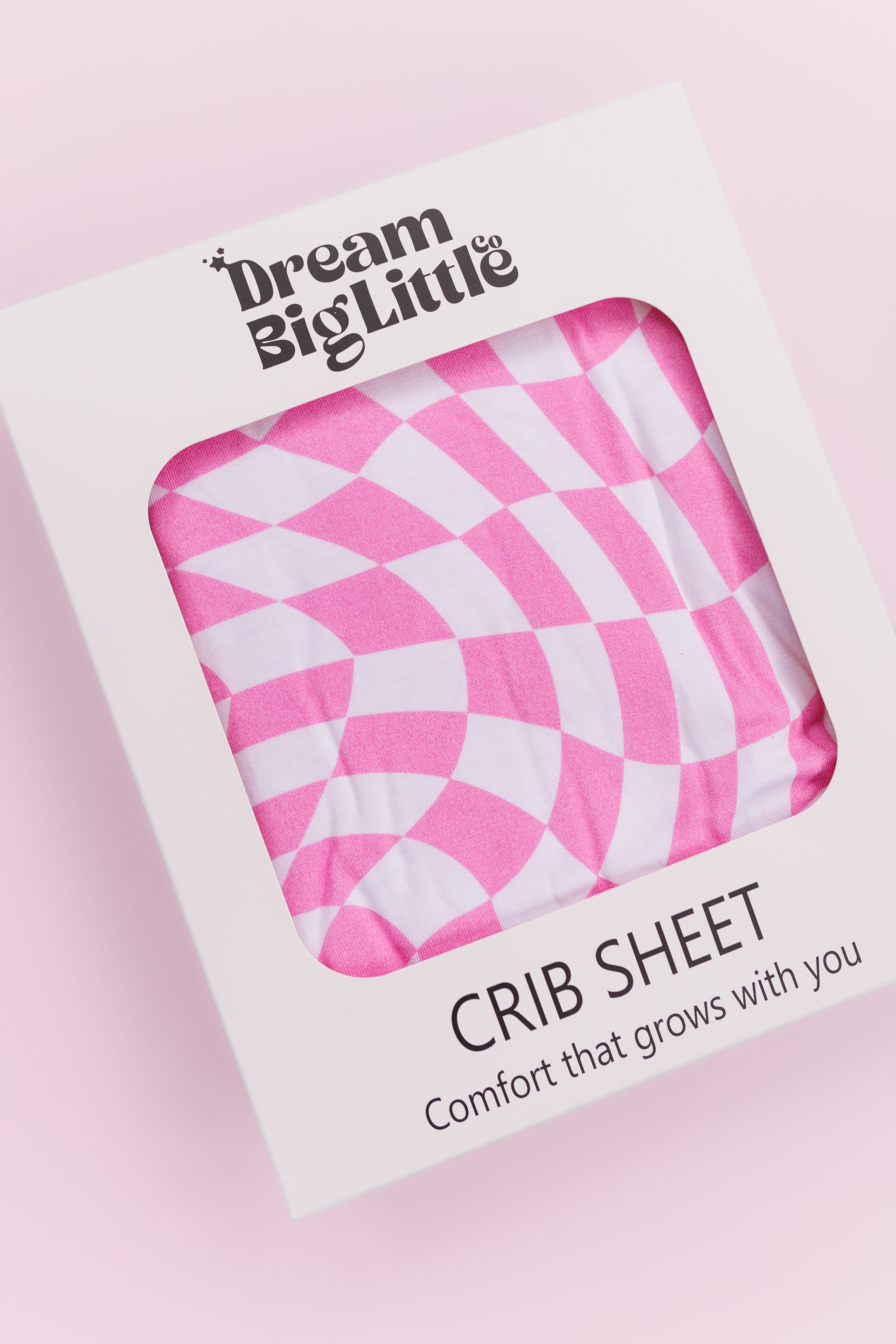 Bubblegum Wavey Checkers Dream Crib Sheet