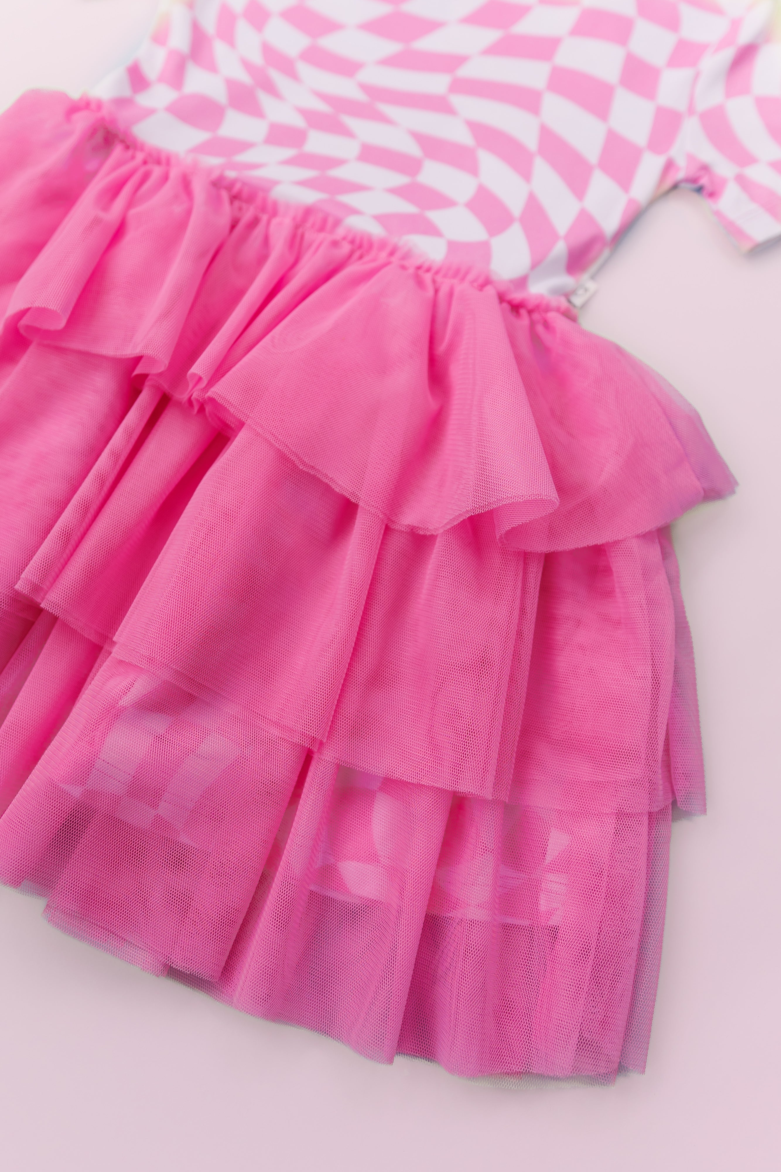 Bubblegum Wavey Checkers Dream Tutu Dress