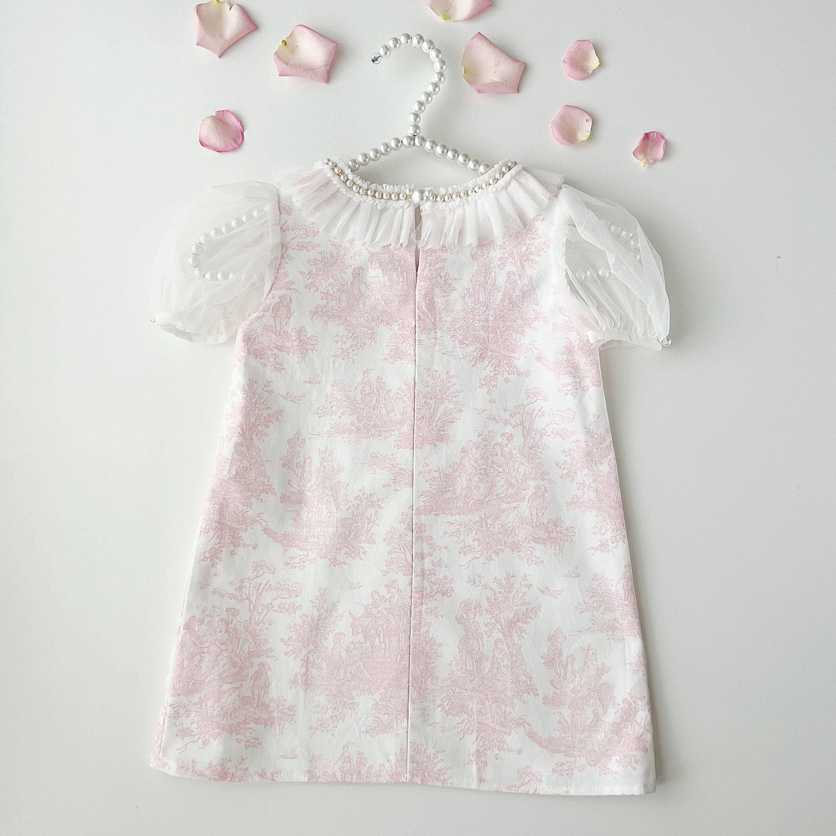 Pink French Toile Pearl Dress