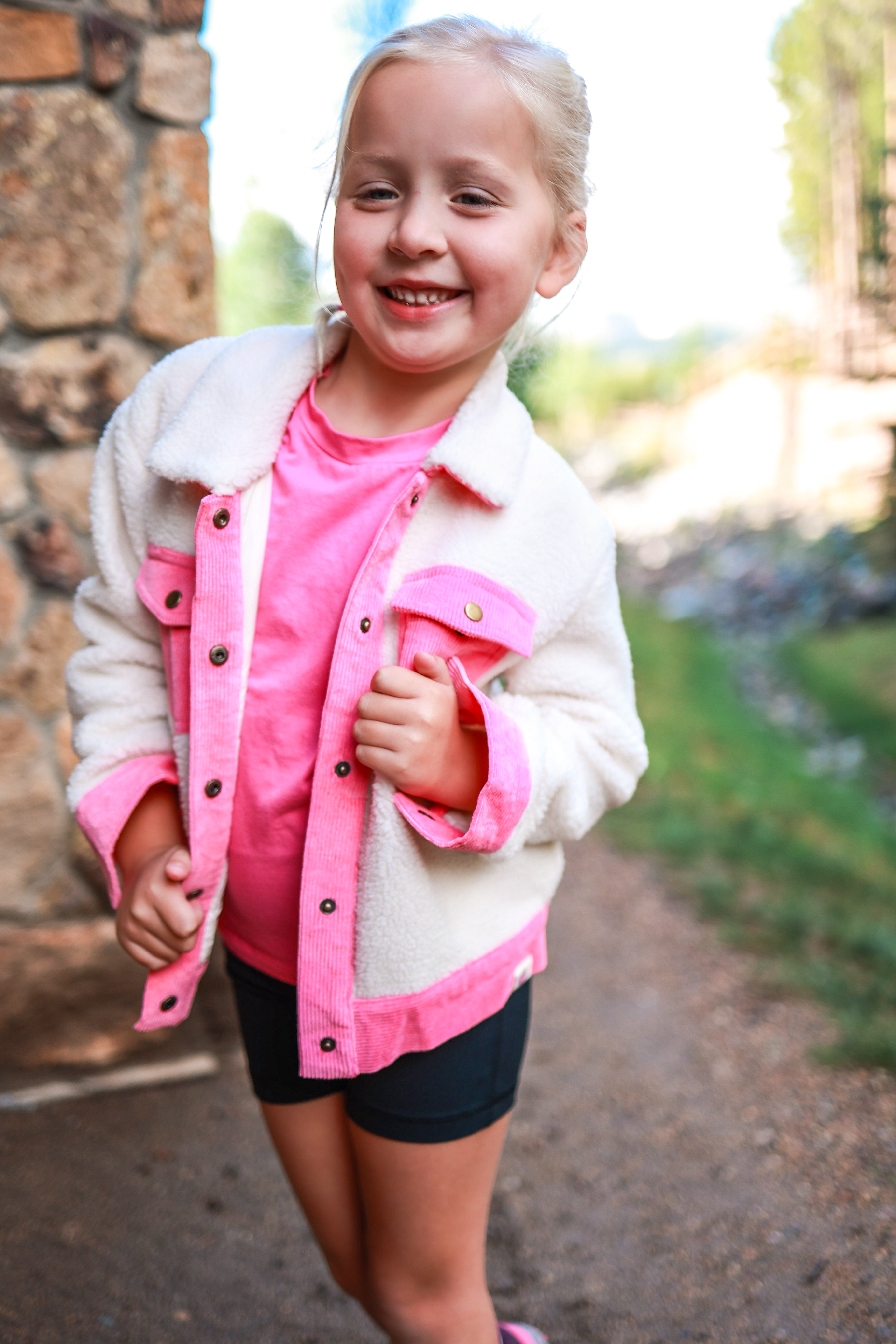 Fleece And Corduroy Jacket - Barbie