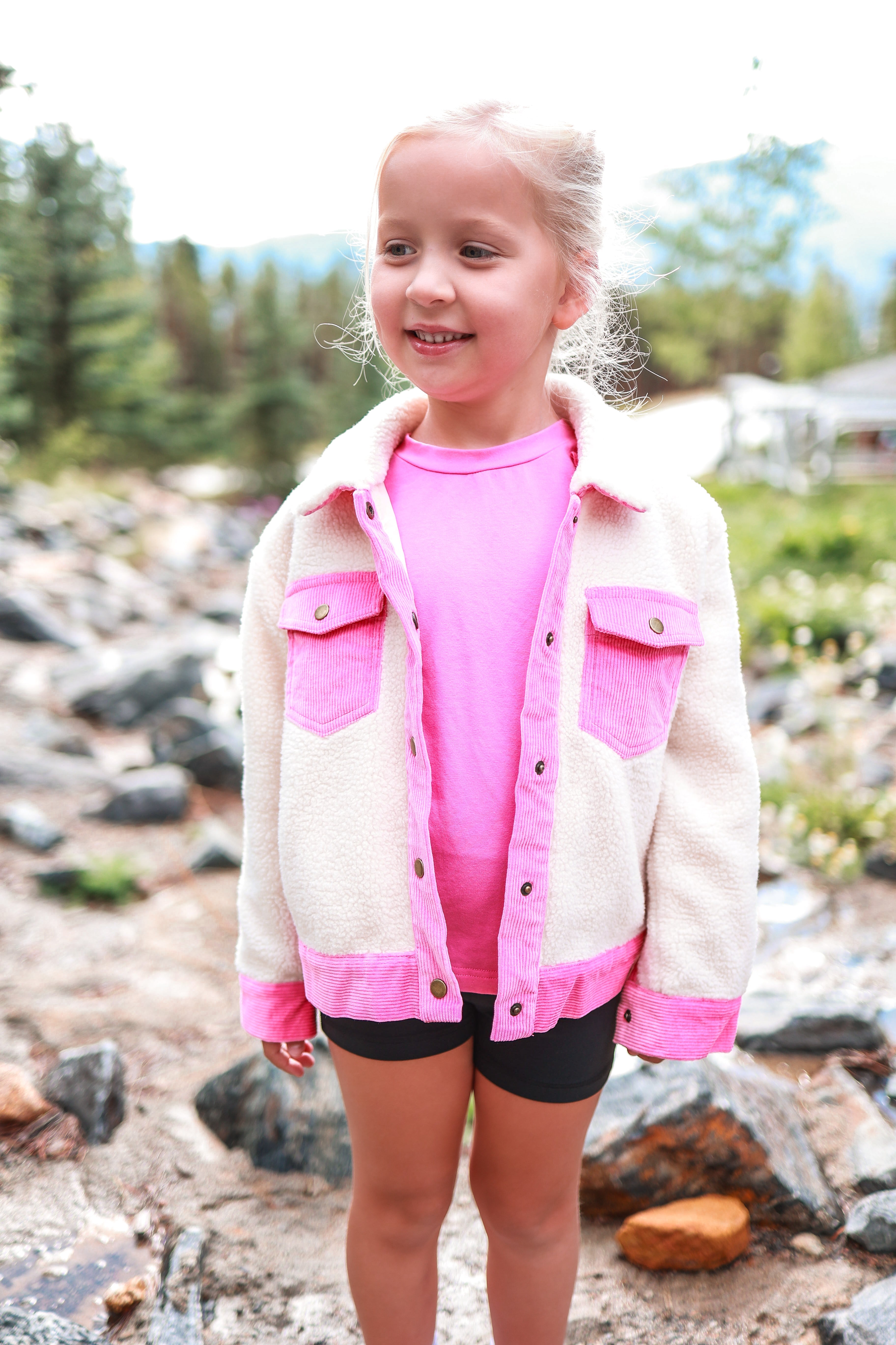 Fleece And Corduroy Jacket - Barbie