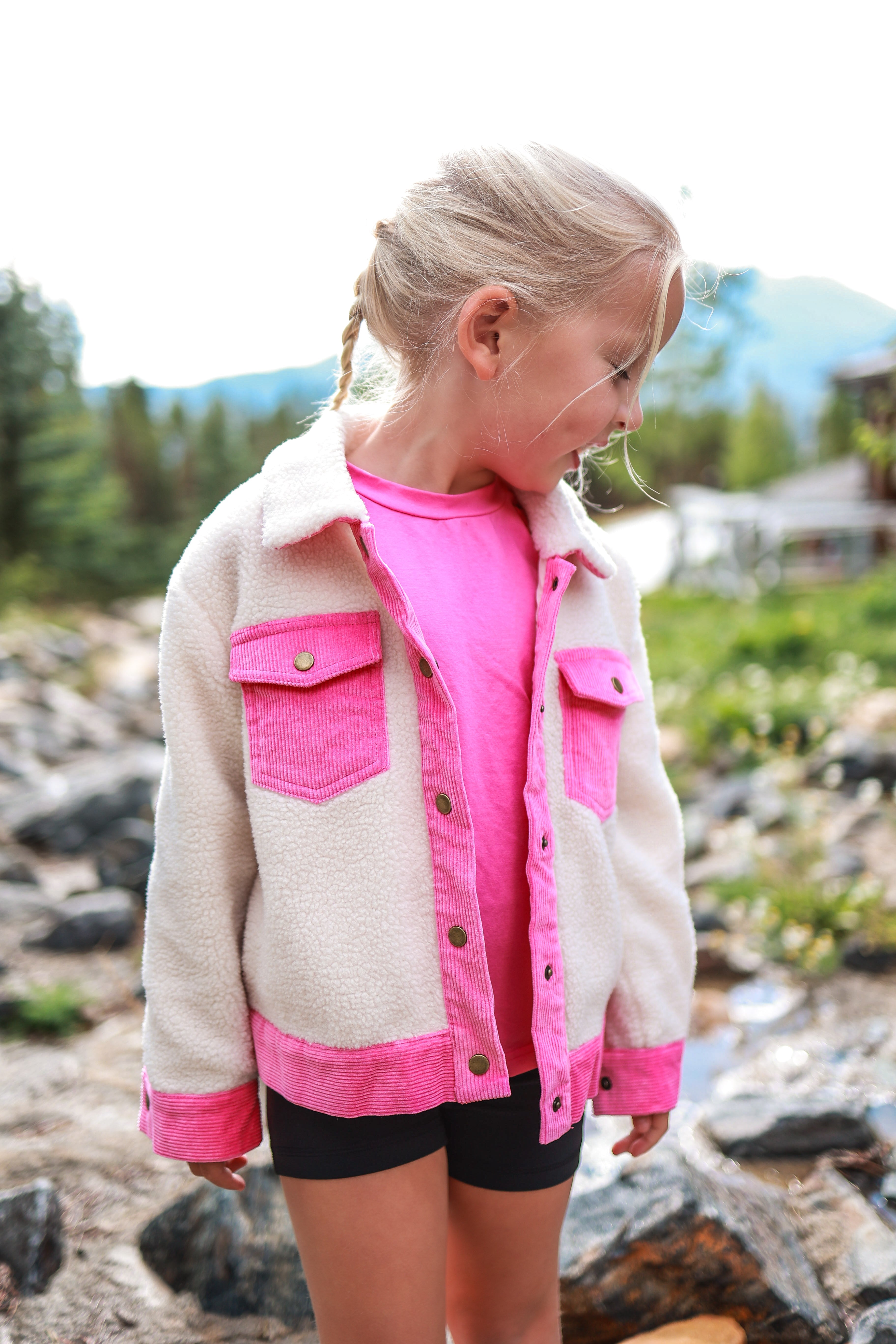 Fleece And Corduroy Jacket - Barbie