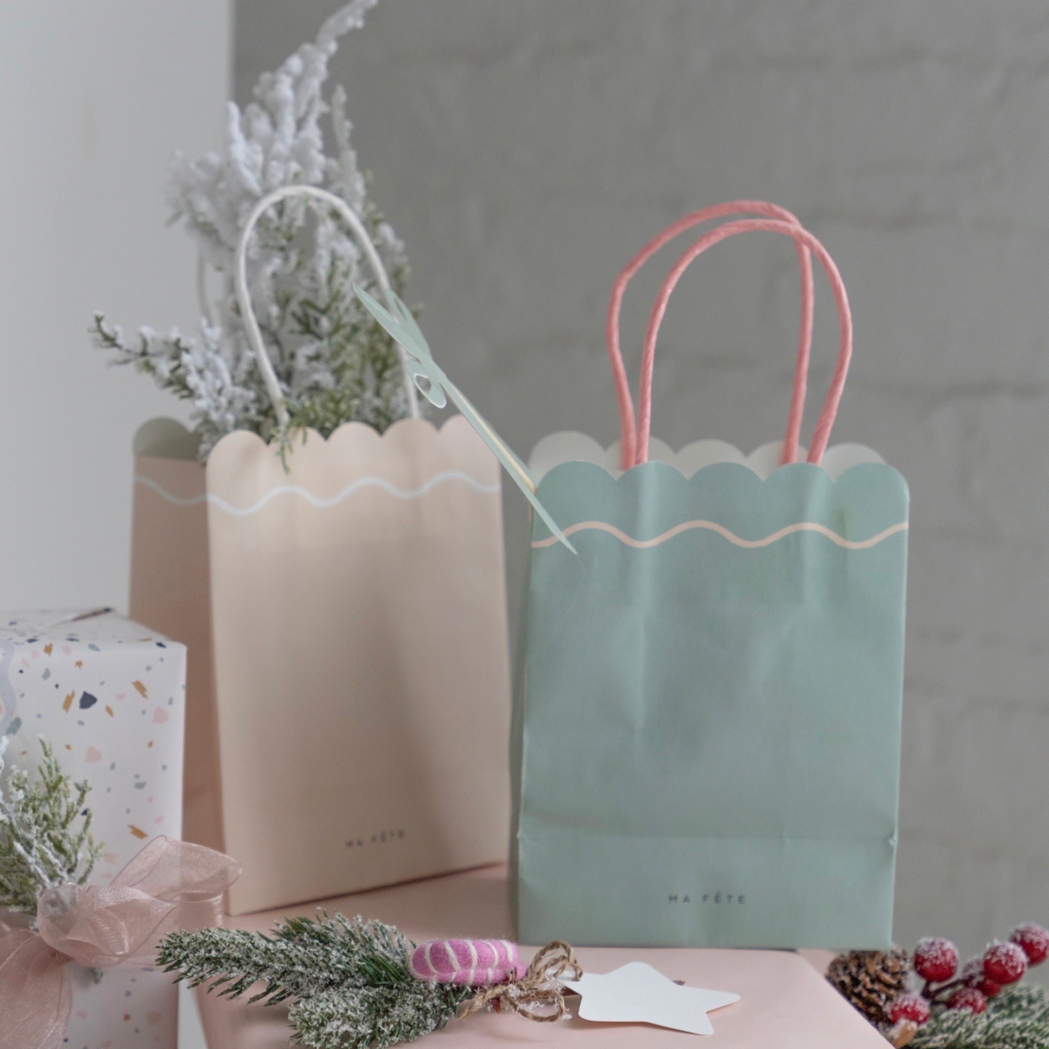 Signature Gift Bags: Pink, Mint, Blue, Mustard