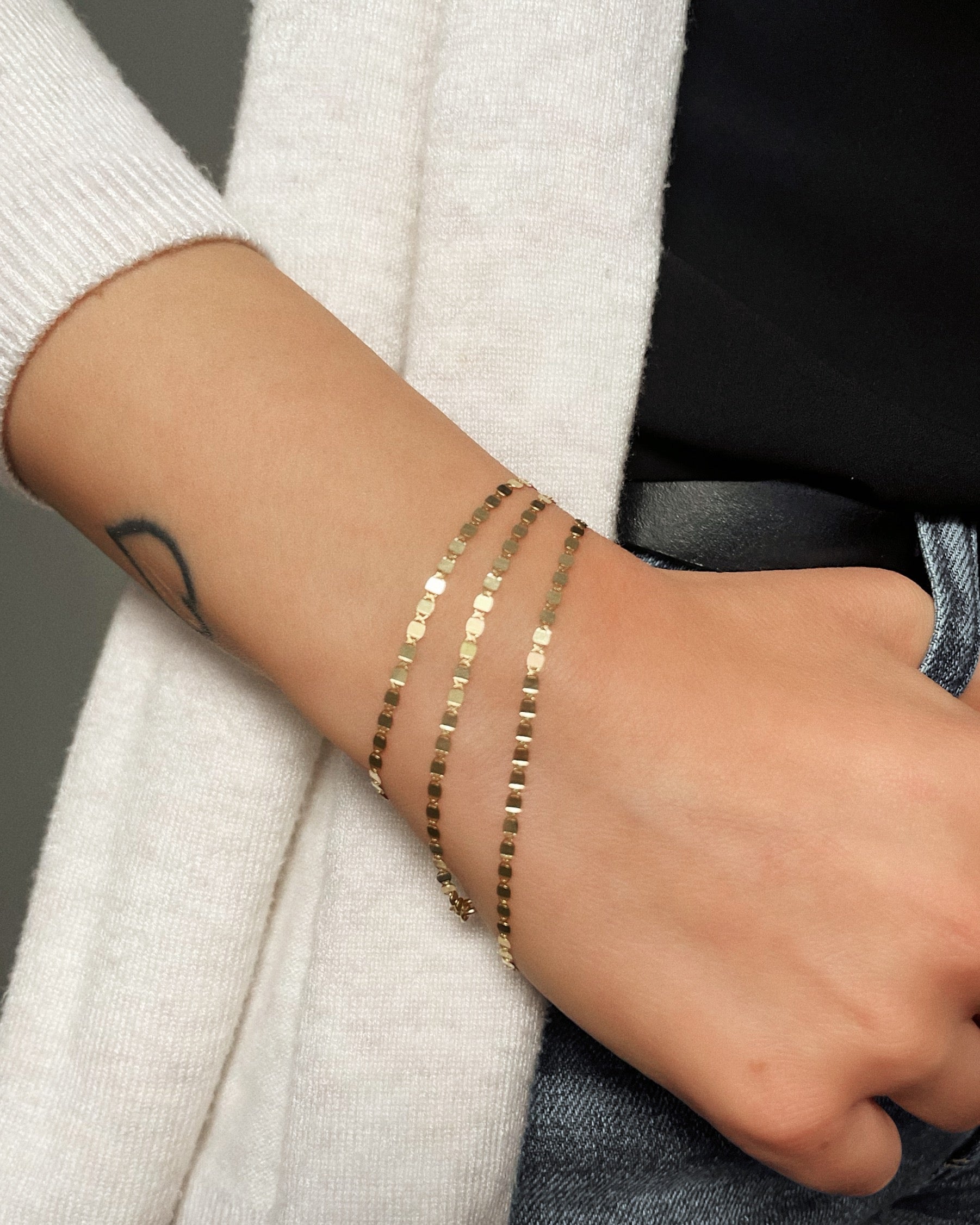 14k Gold Mirror Chain Bracelet