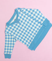 Sky Blue Gingham Dream Pullover