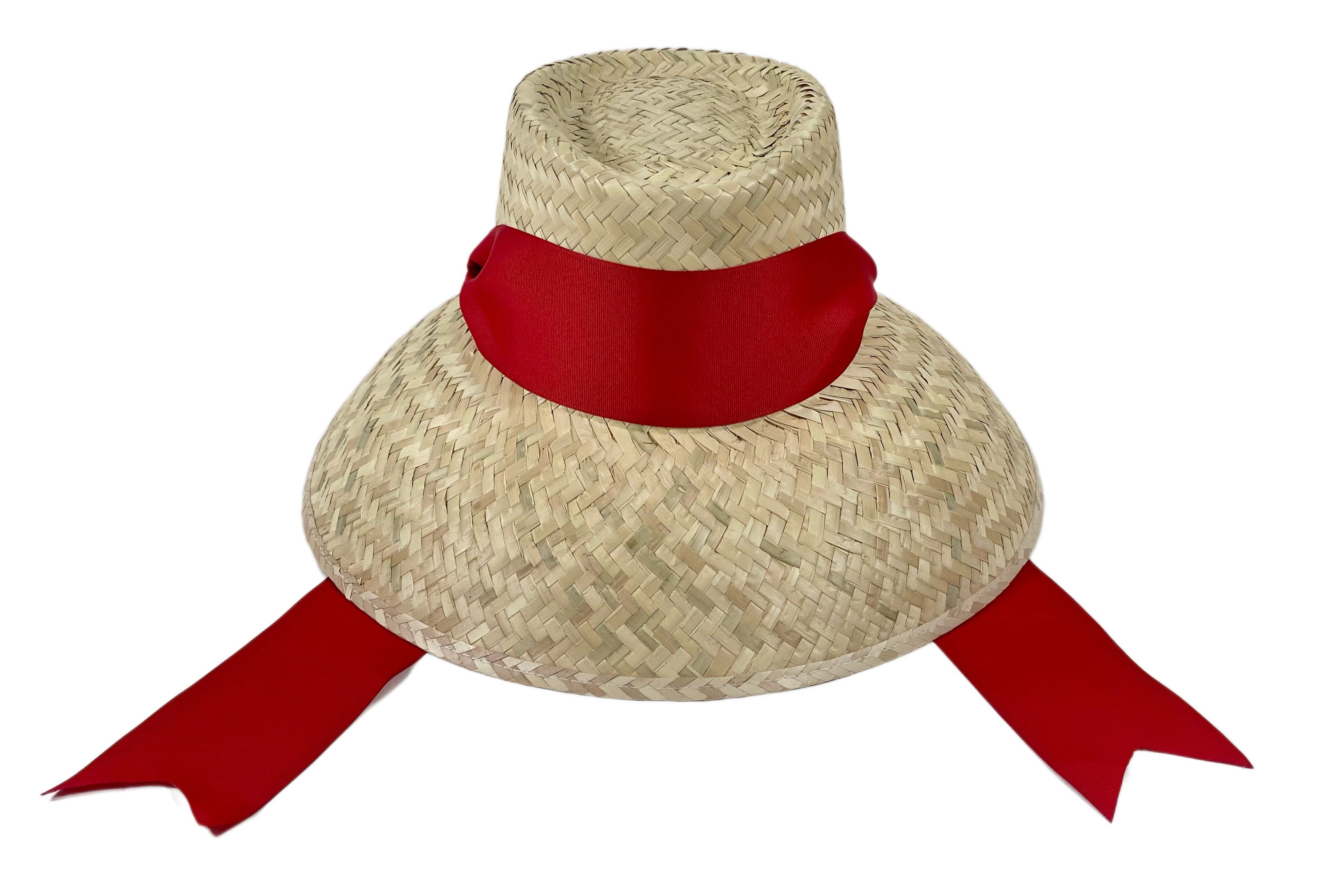 Amaryllis Sun Hat - Red Wide & Short Grosgrain Ribbon