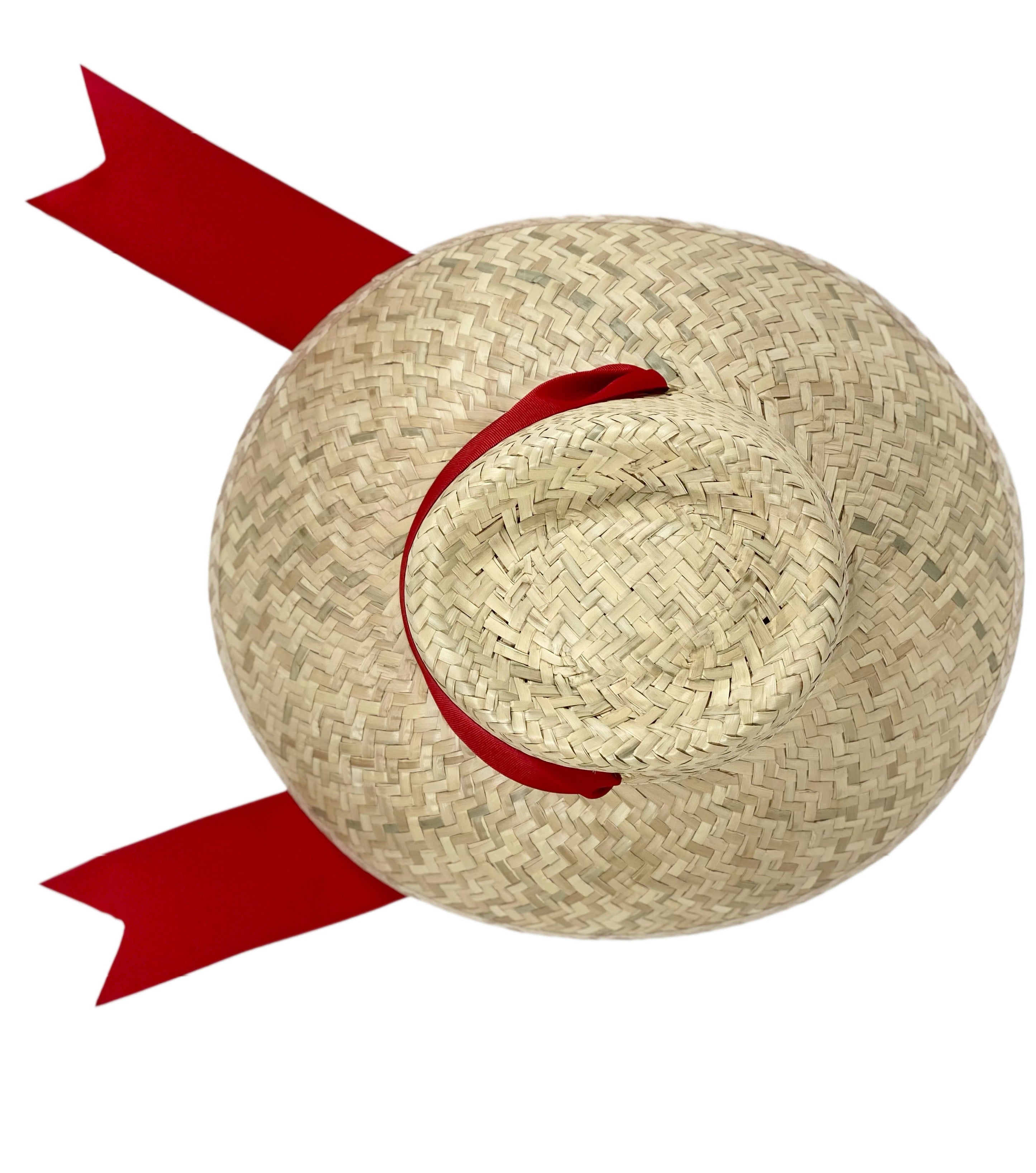 Amaryllis Sun Hat - Red Wide & Short Grosgrain Ribbon