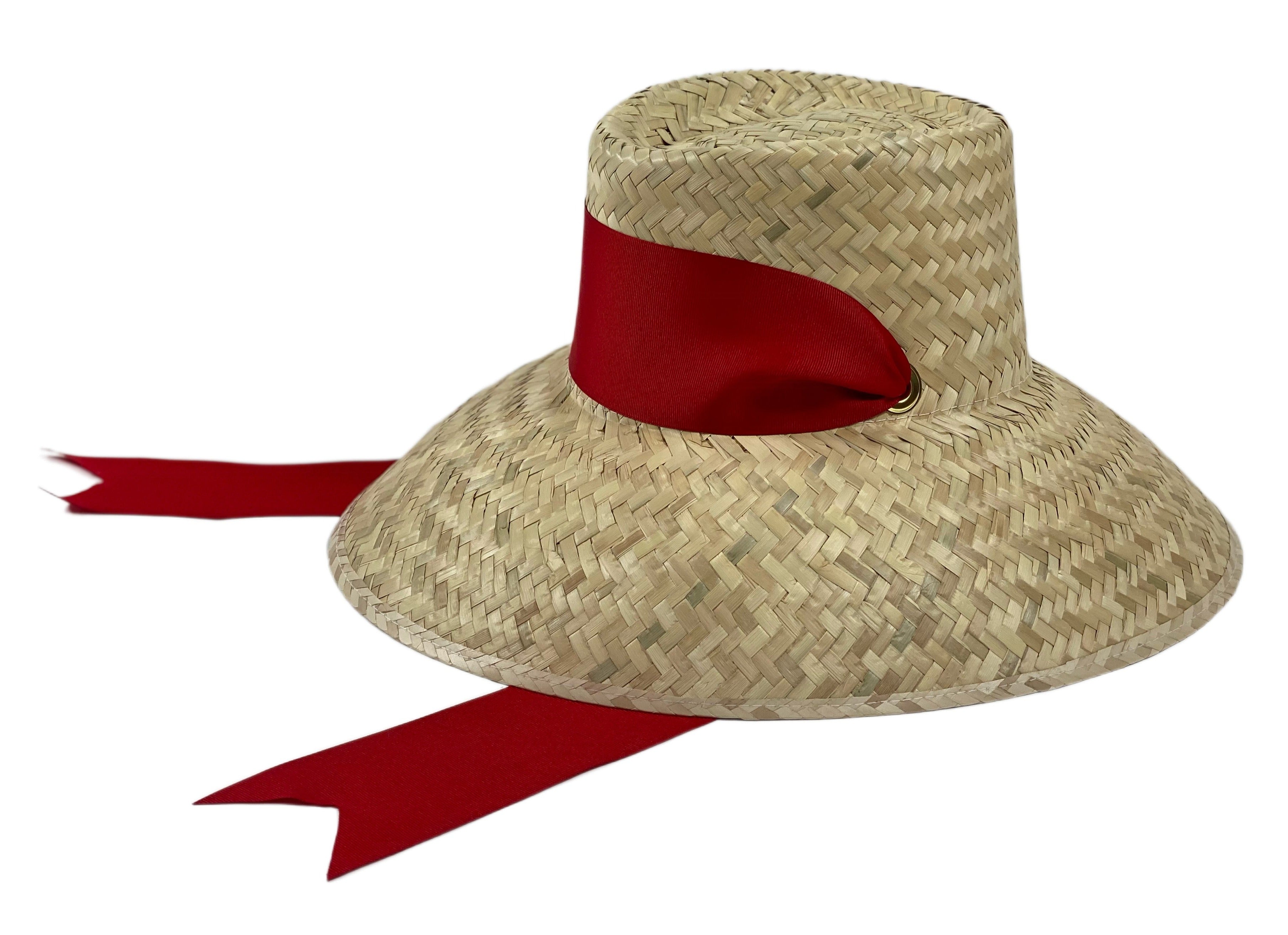 Amaryllis Sun Hat - Red Wide & Short Grosgrain Ribbon