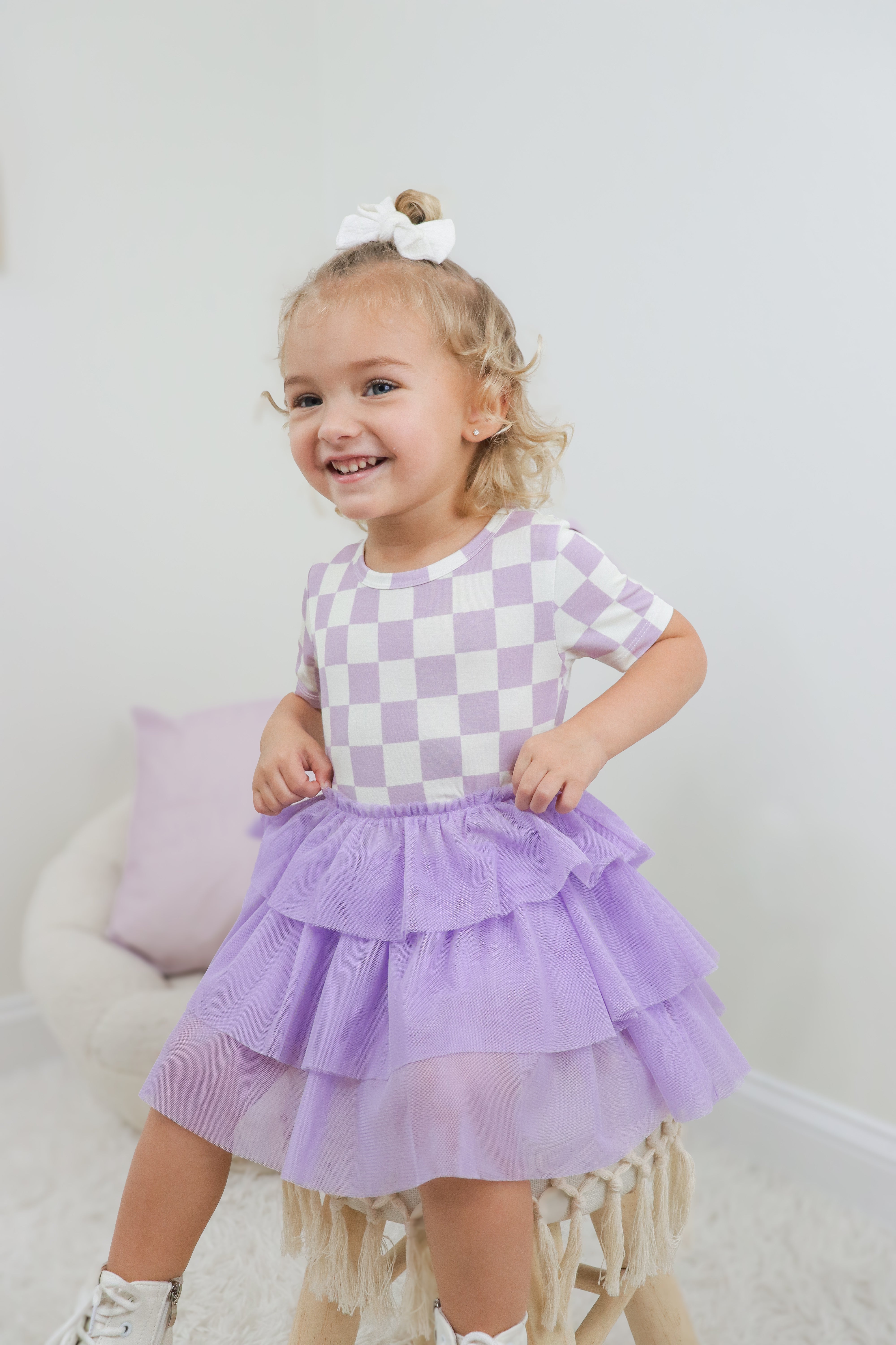 Periwinkle Checks Dream Tutu Dress