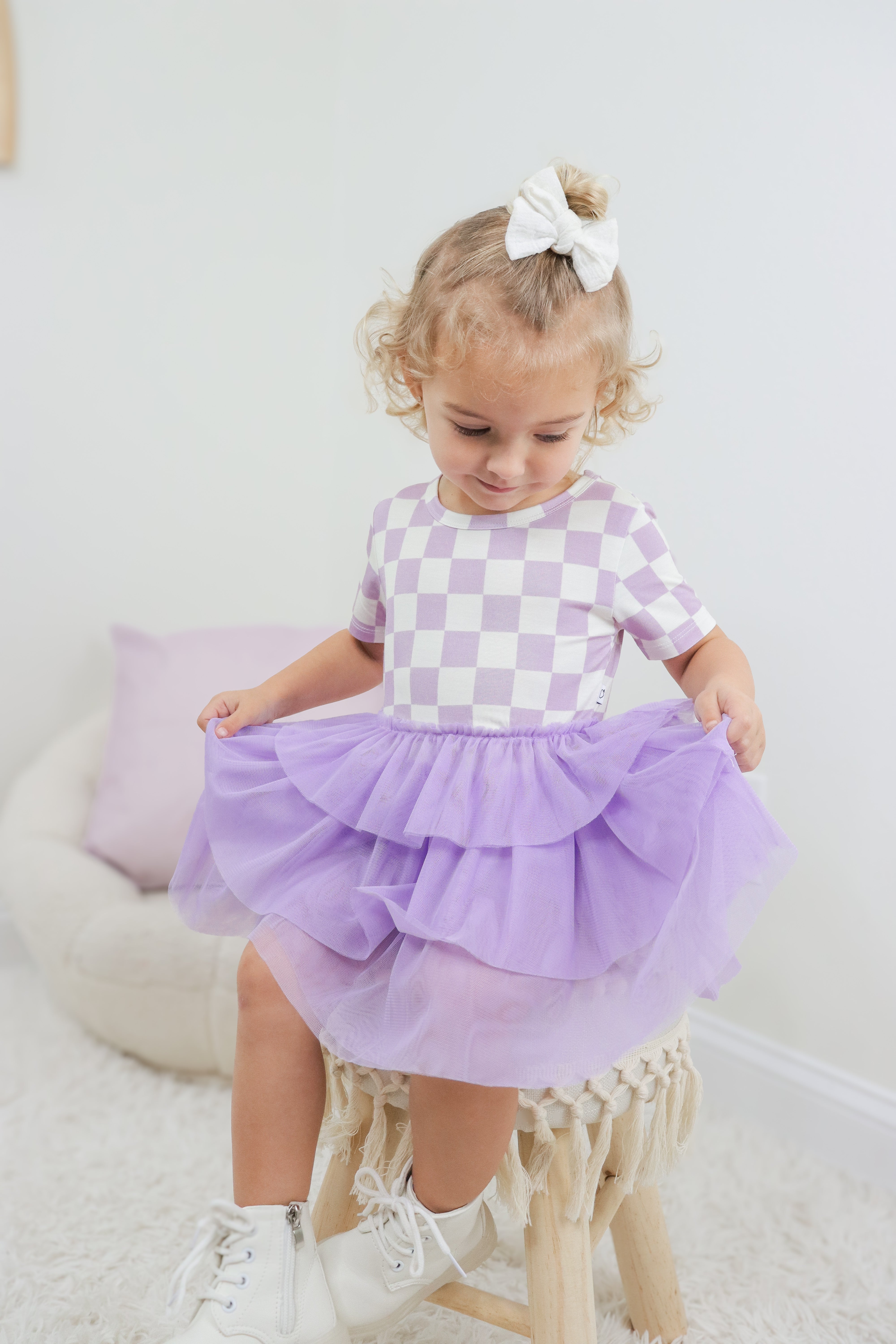 Periwinkle Checks Dream Tutu Dress