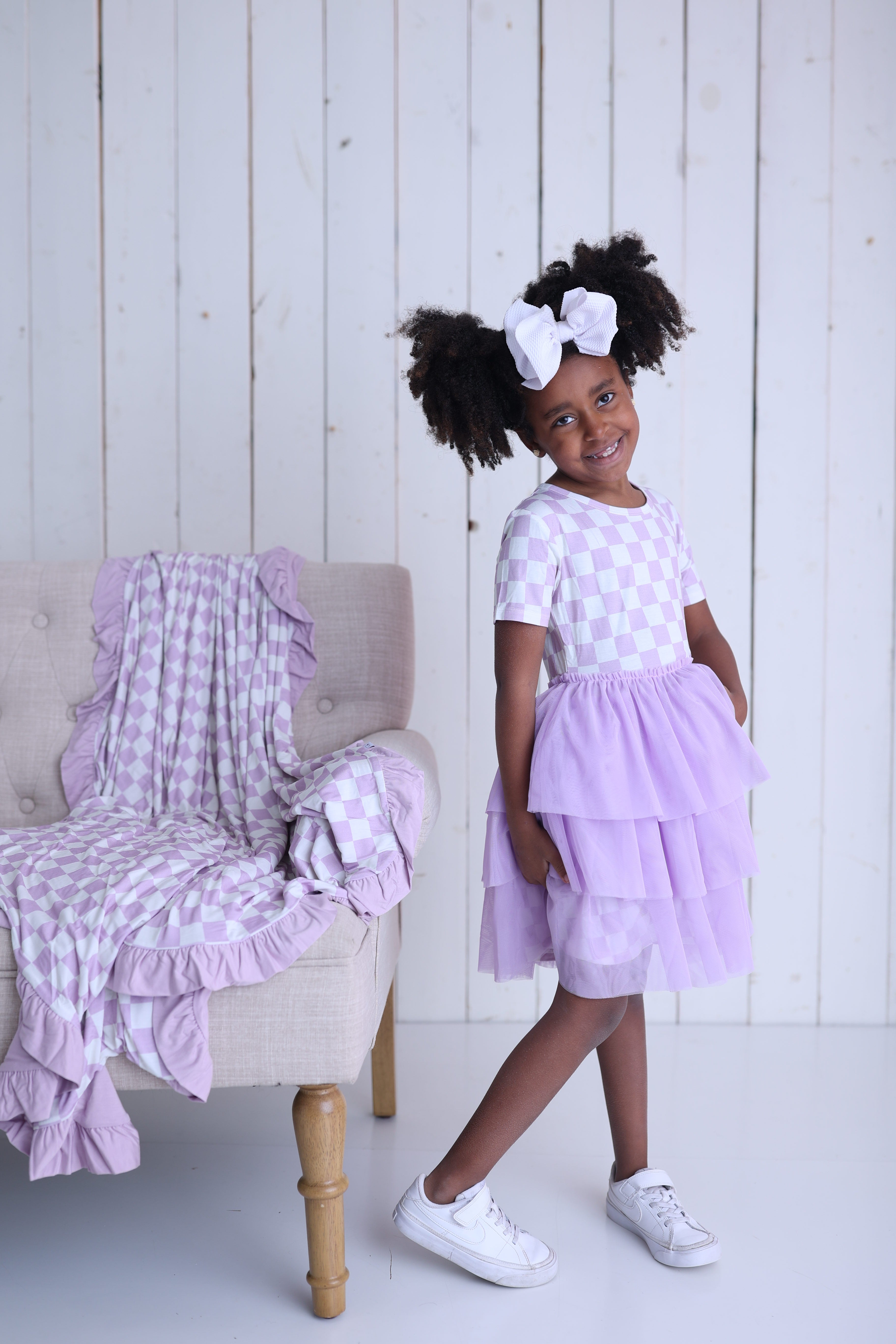 Periwinkle Checks Dream Tutu Dress