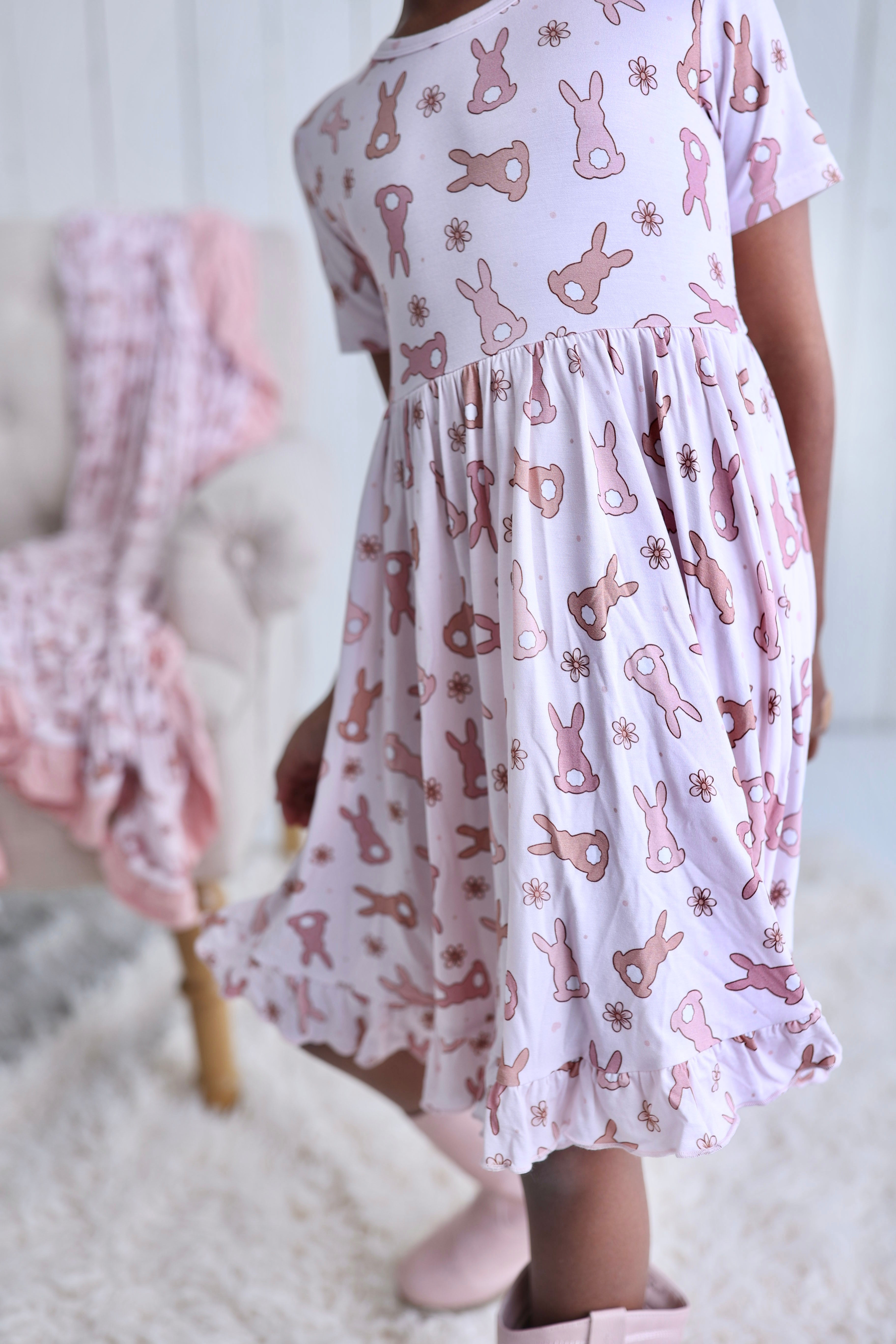 Hoppy Easter Dream Ruffle Dress