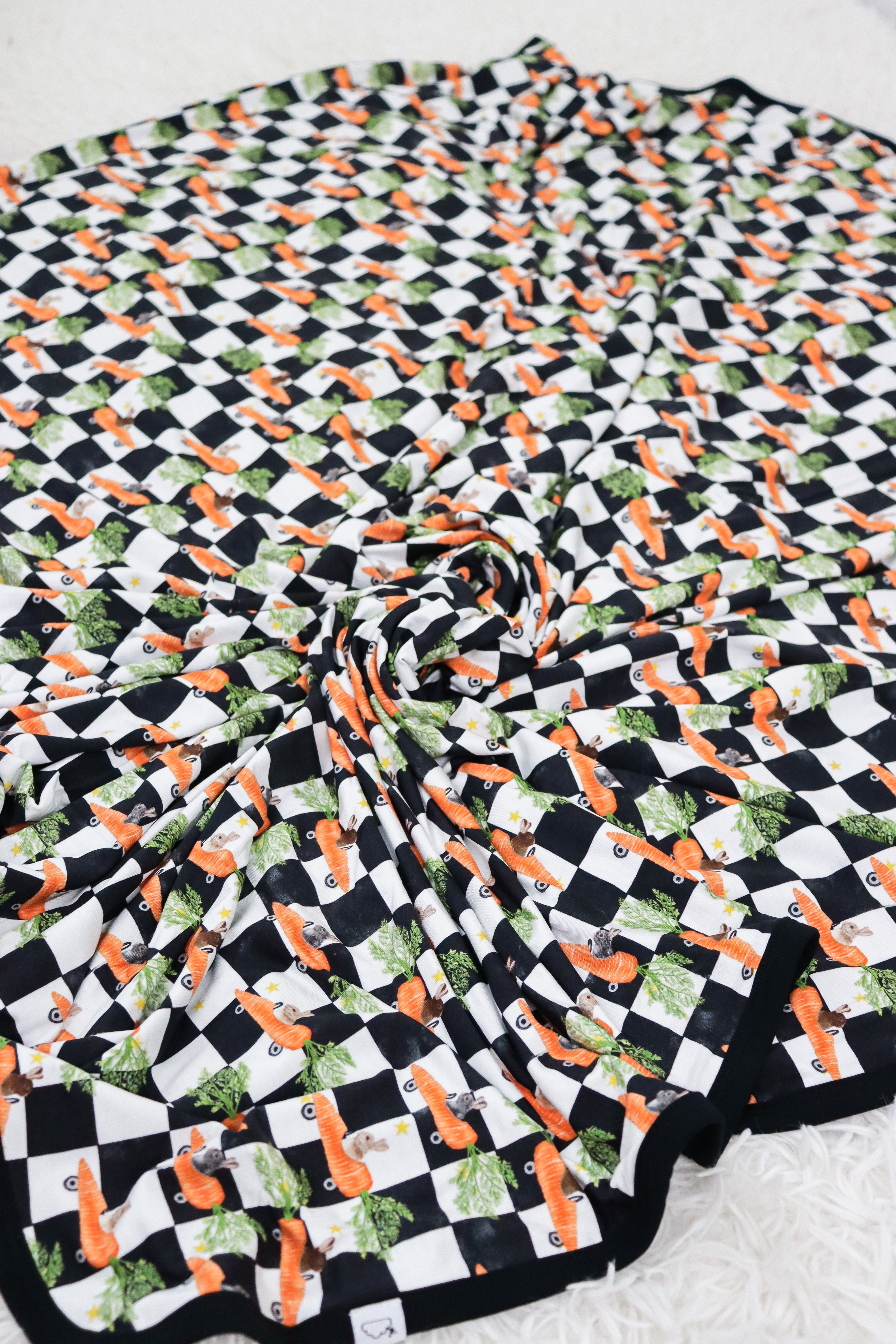 Racing Carrot Checkers Dream Blanket