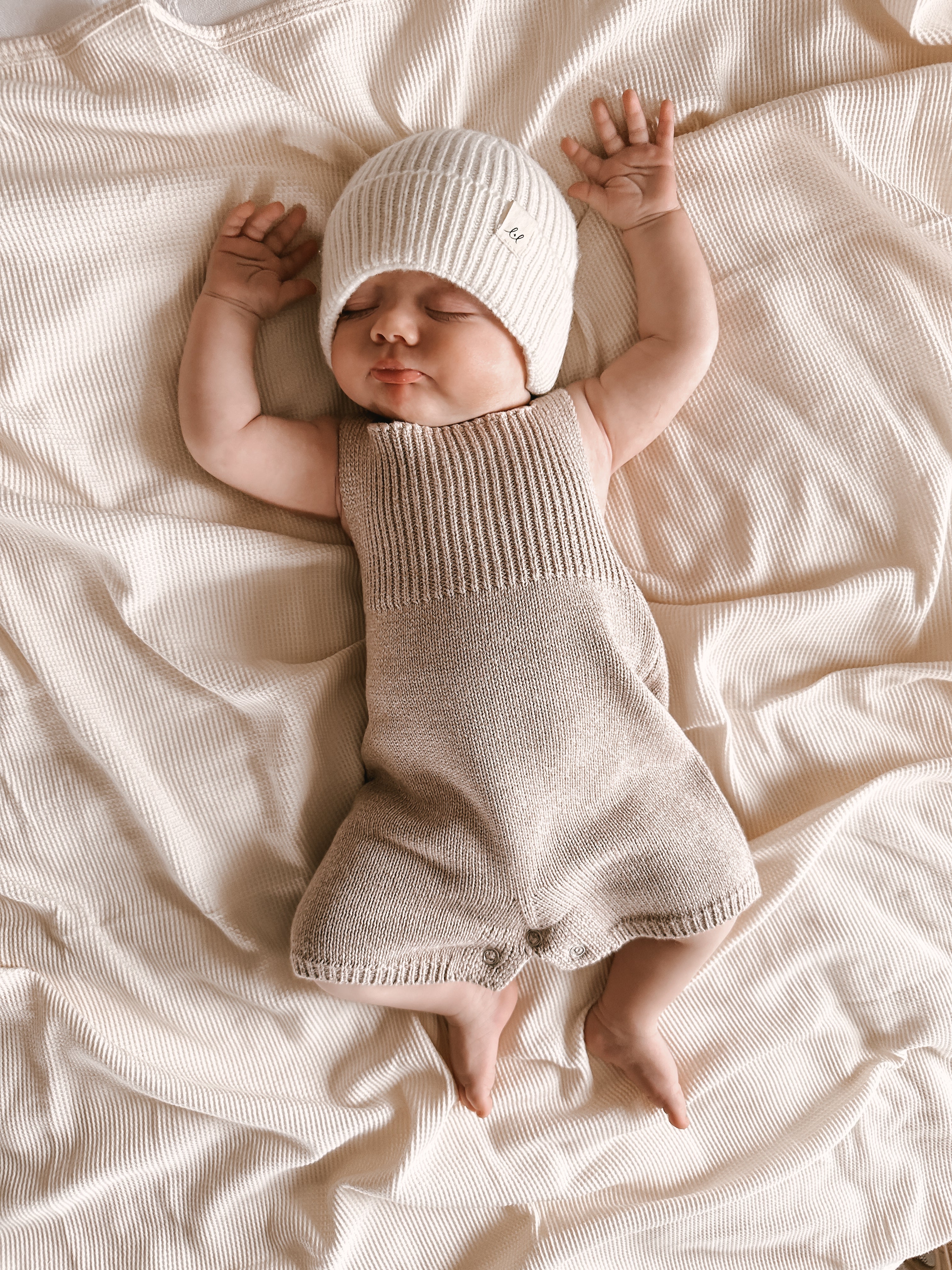 Luna + Luca Merino Wool Baby Beanie - Off-white