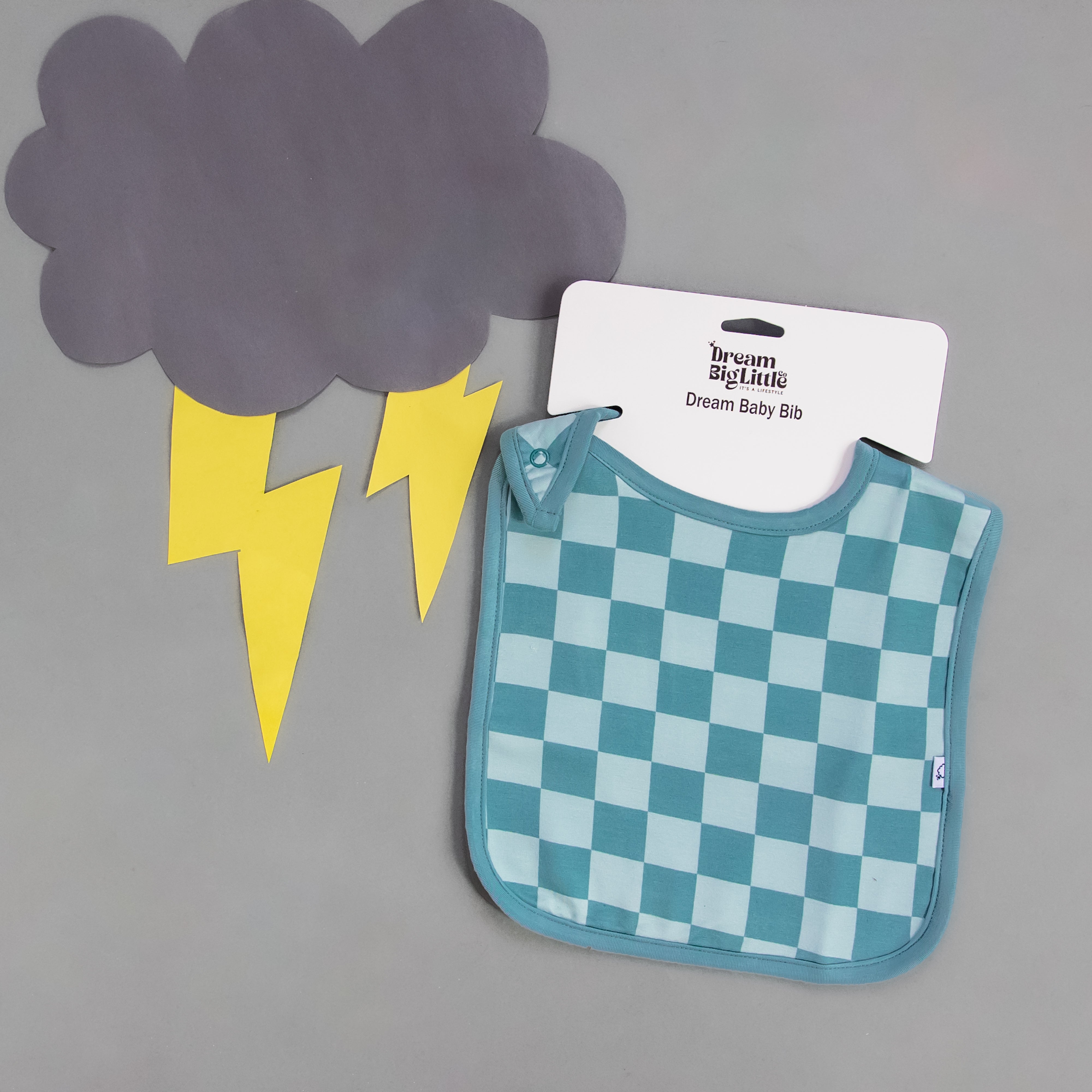 Stormy Checkers Dream Baby Bib