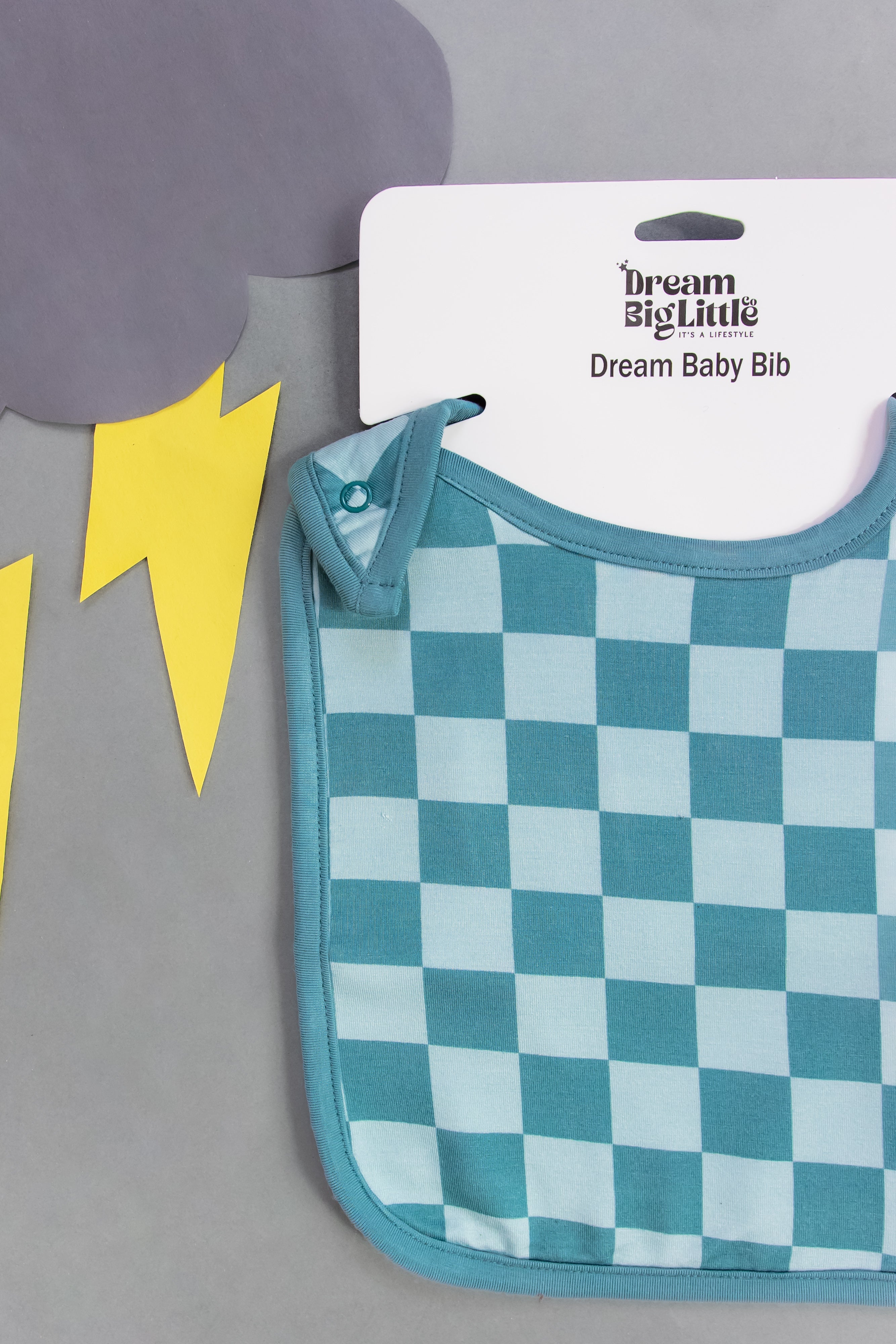 Stormy Checkers Dream Baby Bib